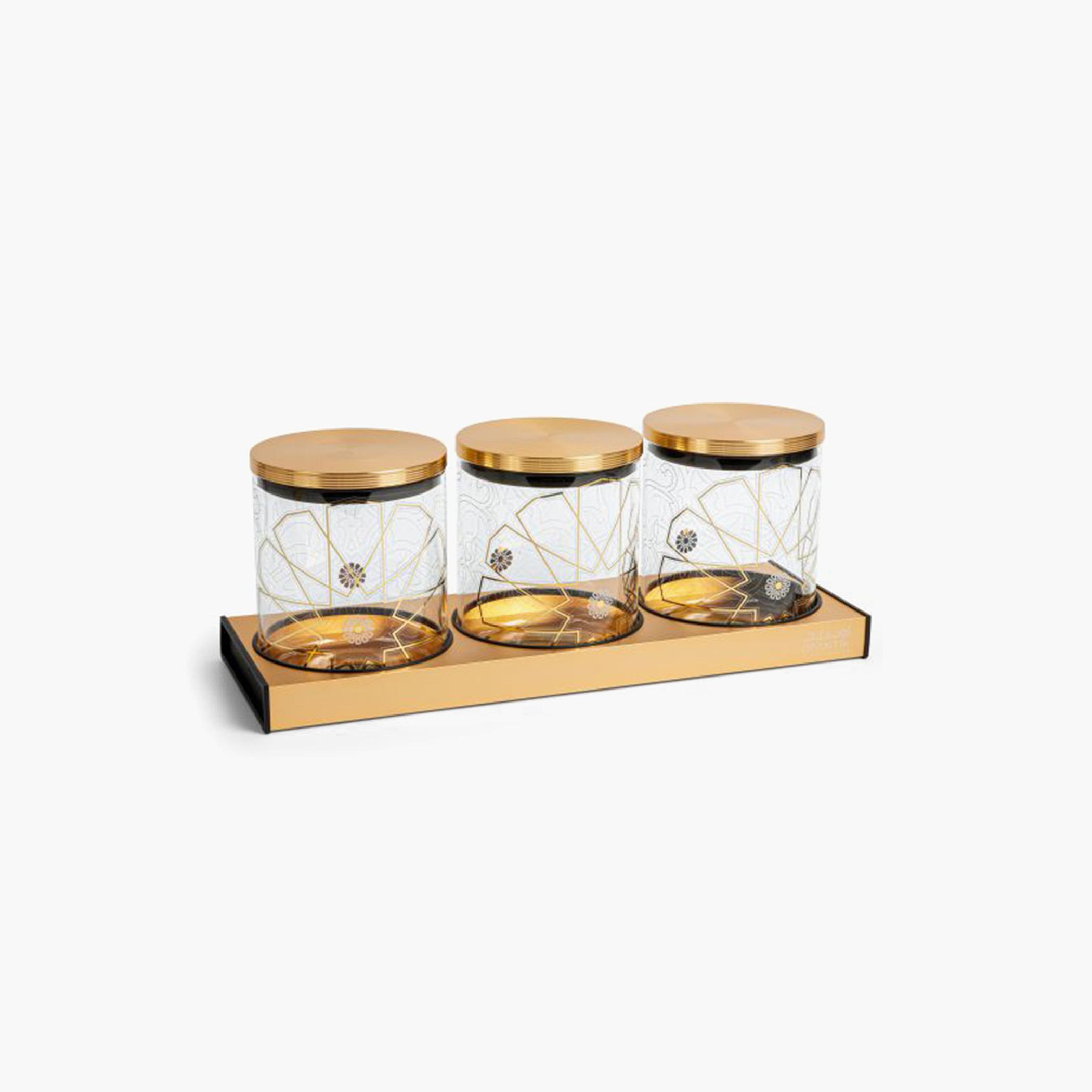Decorative 4-Piece Jar with Tray Set-household-kitchen-cookware-cookwareandsets-image-1