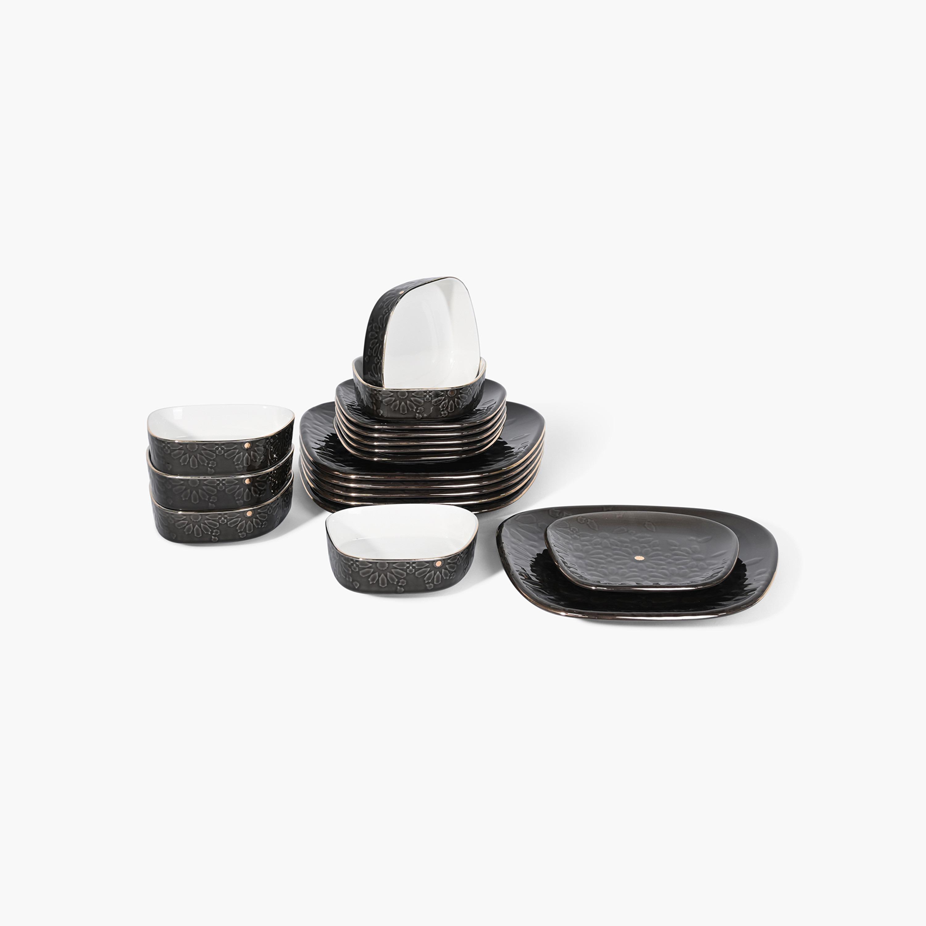 Textured 18-Piece Printed Porcelain Dinner Set-household-dining-dinnerware-dinnersets-image-1