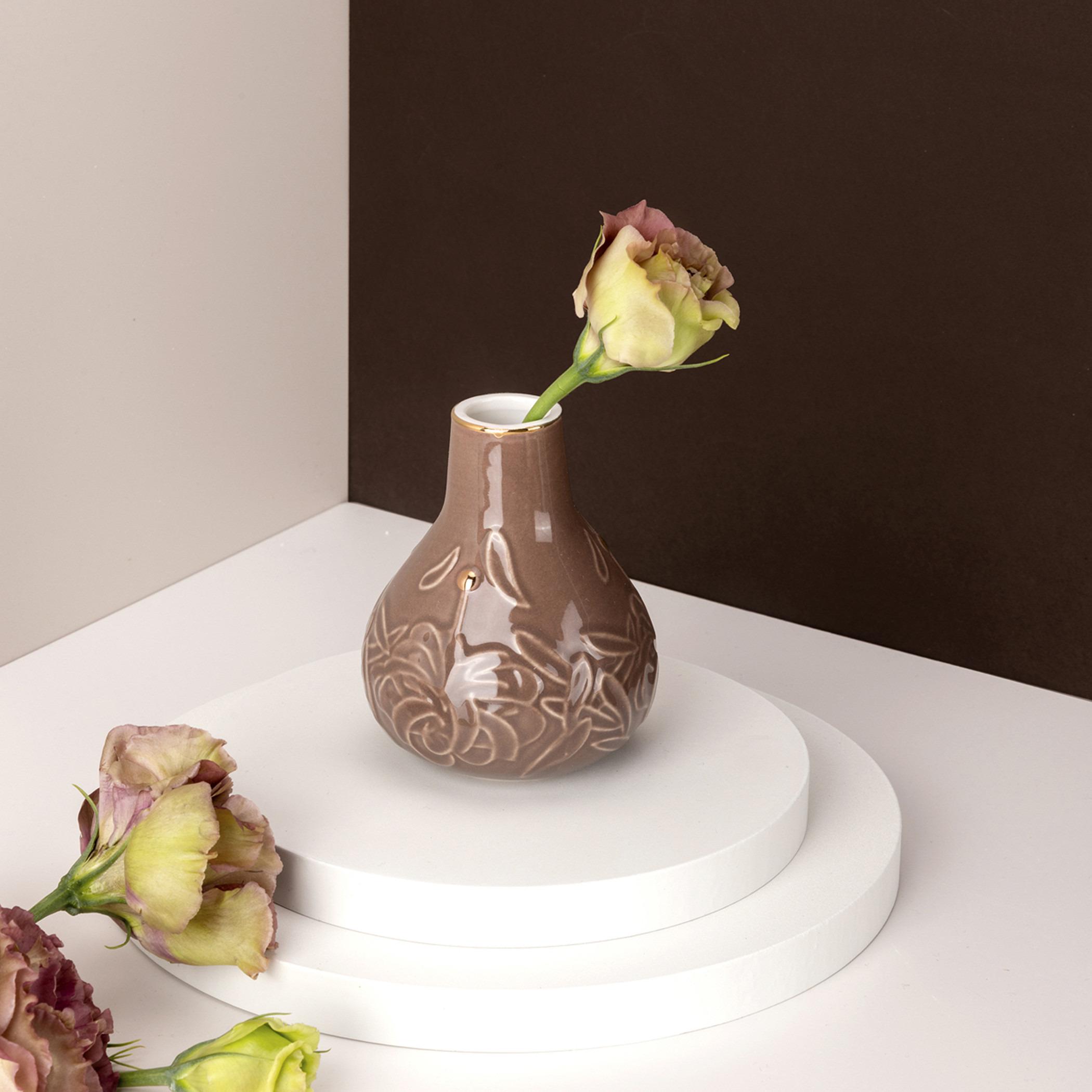 Textured Porcelain Vase - 8 cms-household-decor-vasesandbowls-image-1