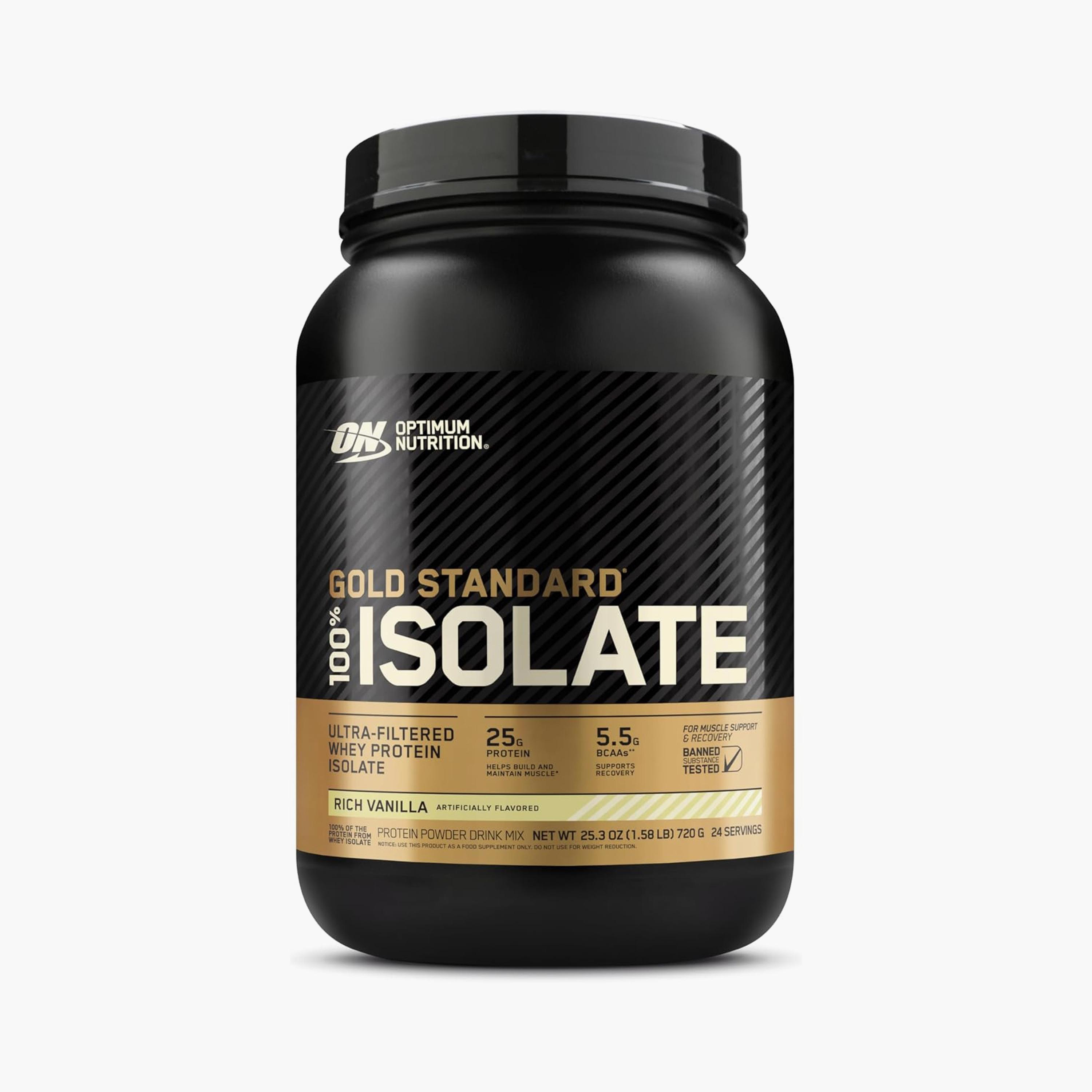 Optimum Nutrition Gold Standard 100% Isolate Whey Protein Powder, Vanilla, Gluten Free, 1.58 LB-sports-nutrition-proteins-image-1