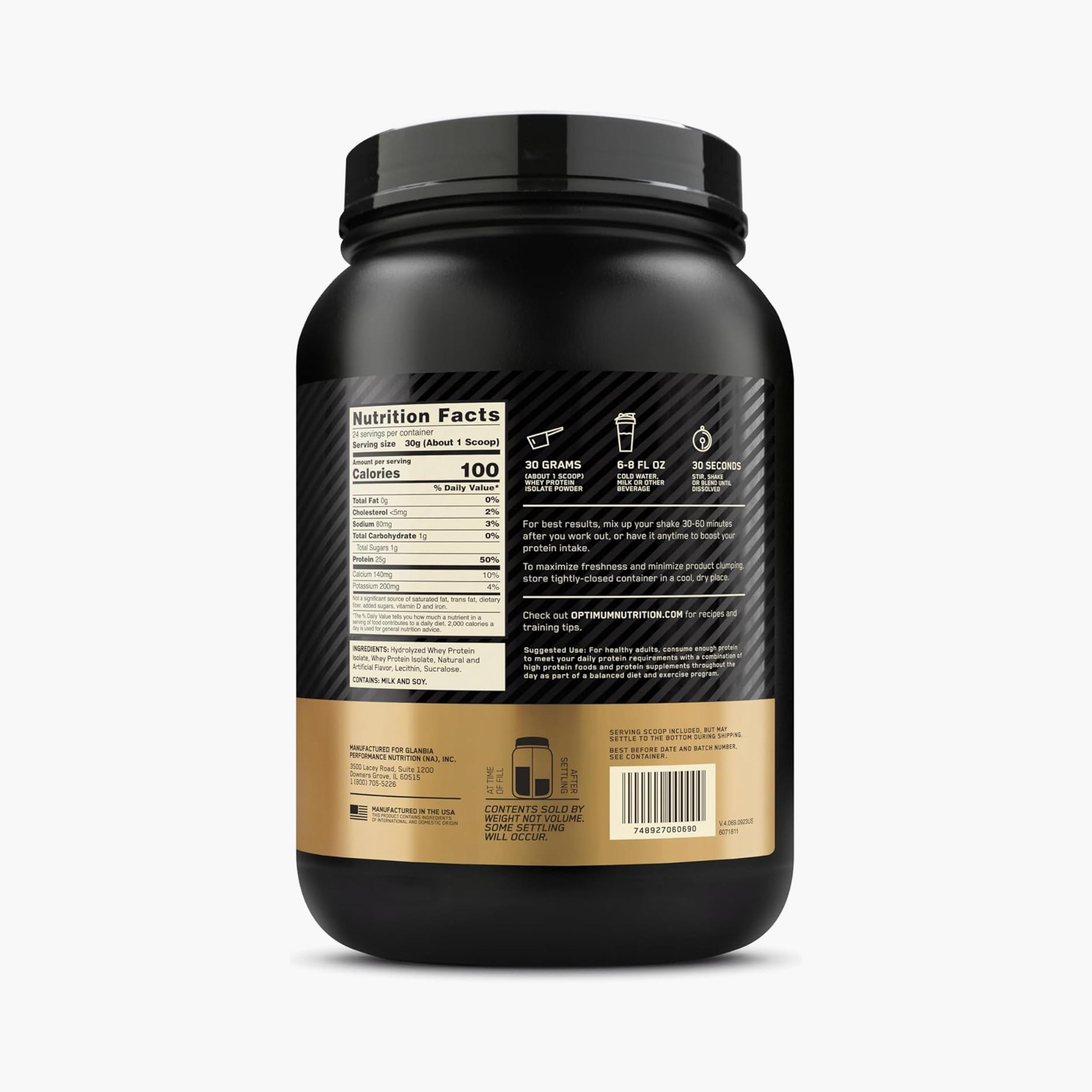 Optimum Nutrition Gold Standard 100% Isolate Whey Protein Powder, Vanilla, Gluten Free, 1.58 LB-sports-nutrition-proteins-image-3