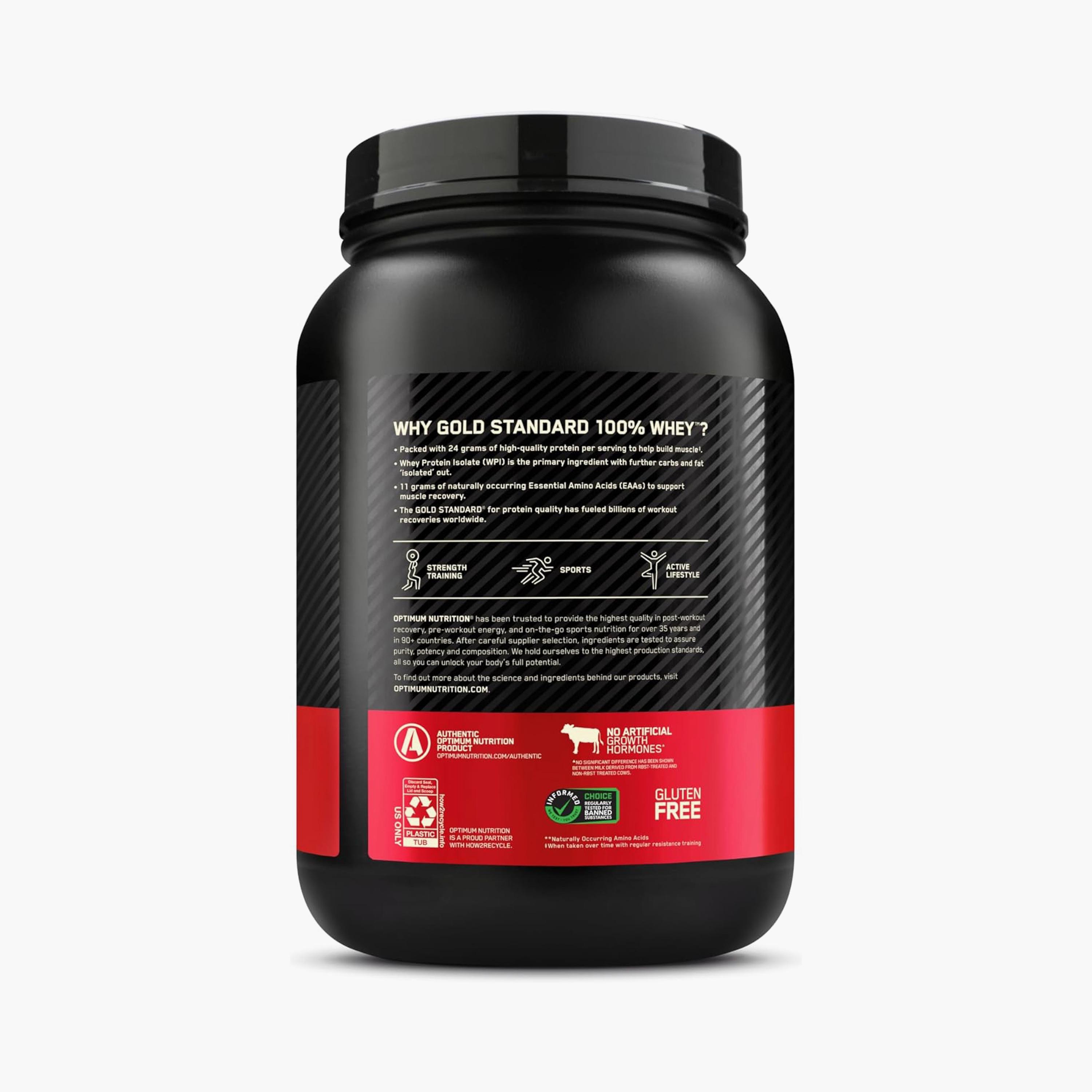 Optimum Nutrition 100% Whey Gold Standard, Strawberry, 2 LB-sports-nutrition-proteins-image-2