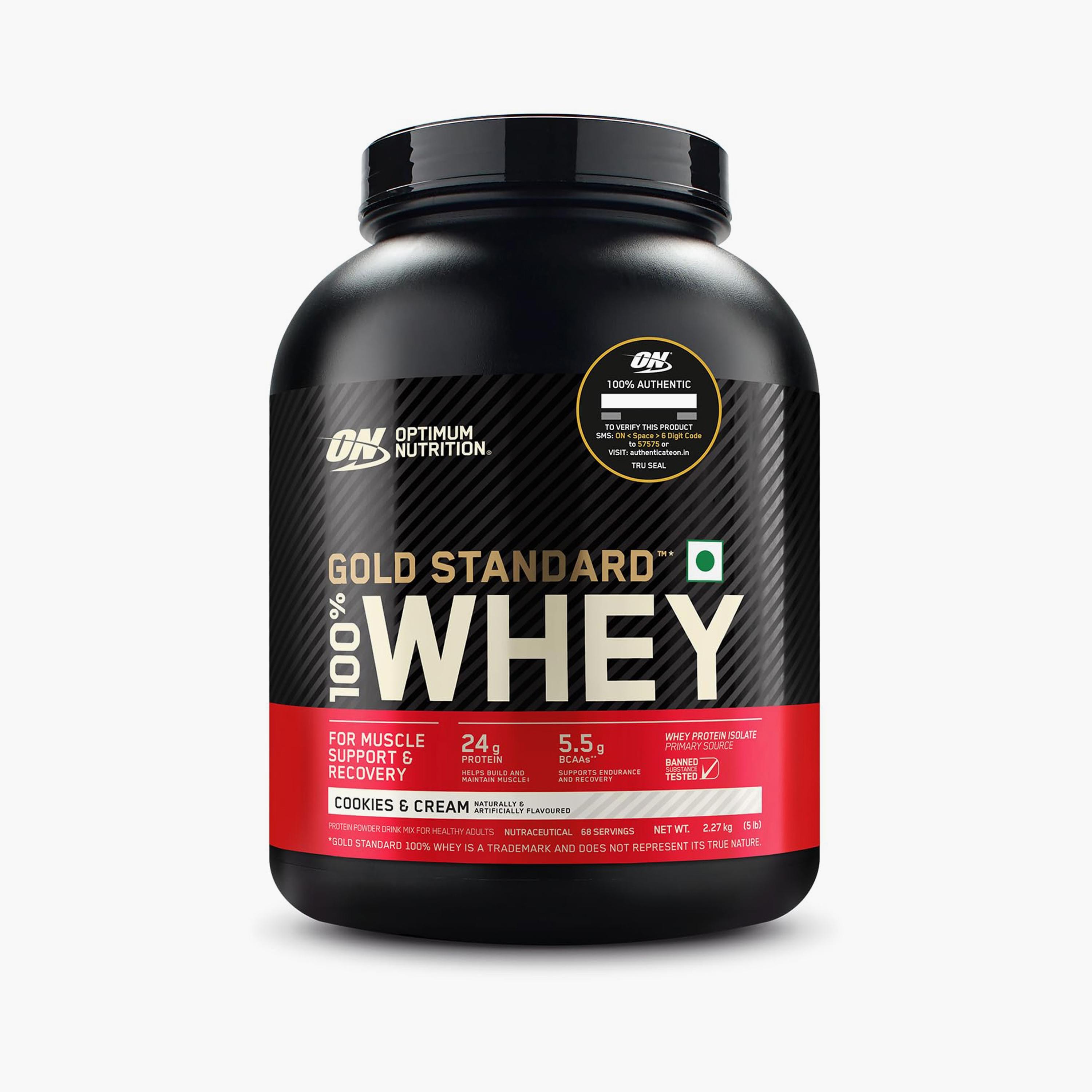 واي 100% جولد ستاندارد مسحوق البروتين كوكيز وكريم  4.65 رطل من أوبتيموم نيوتريشن-sports-nutrition-proteins-image-1