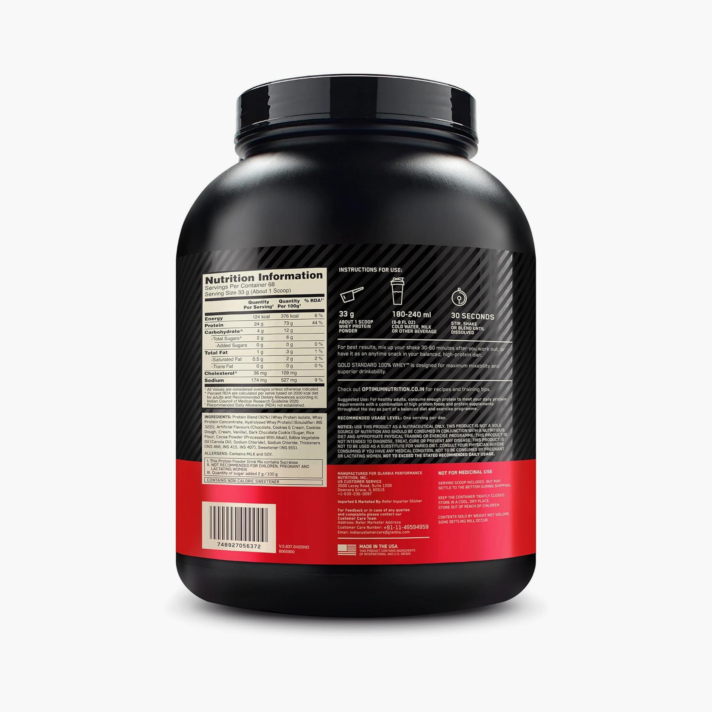 واي 100% جولد ستاندارد مسحوق البروتين كوكيز وكريم  4.65 رطل من أوبتيموم نيوتريشن-sports-nutrition-proteins-image-3