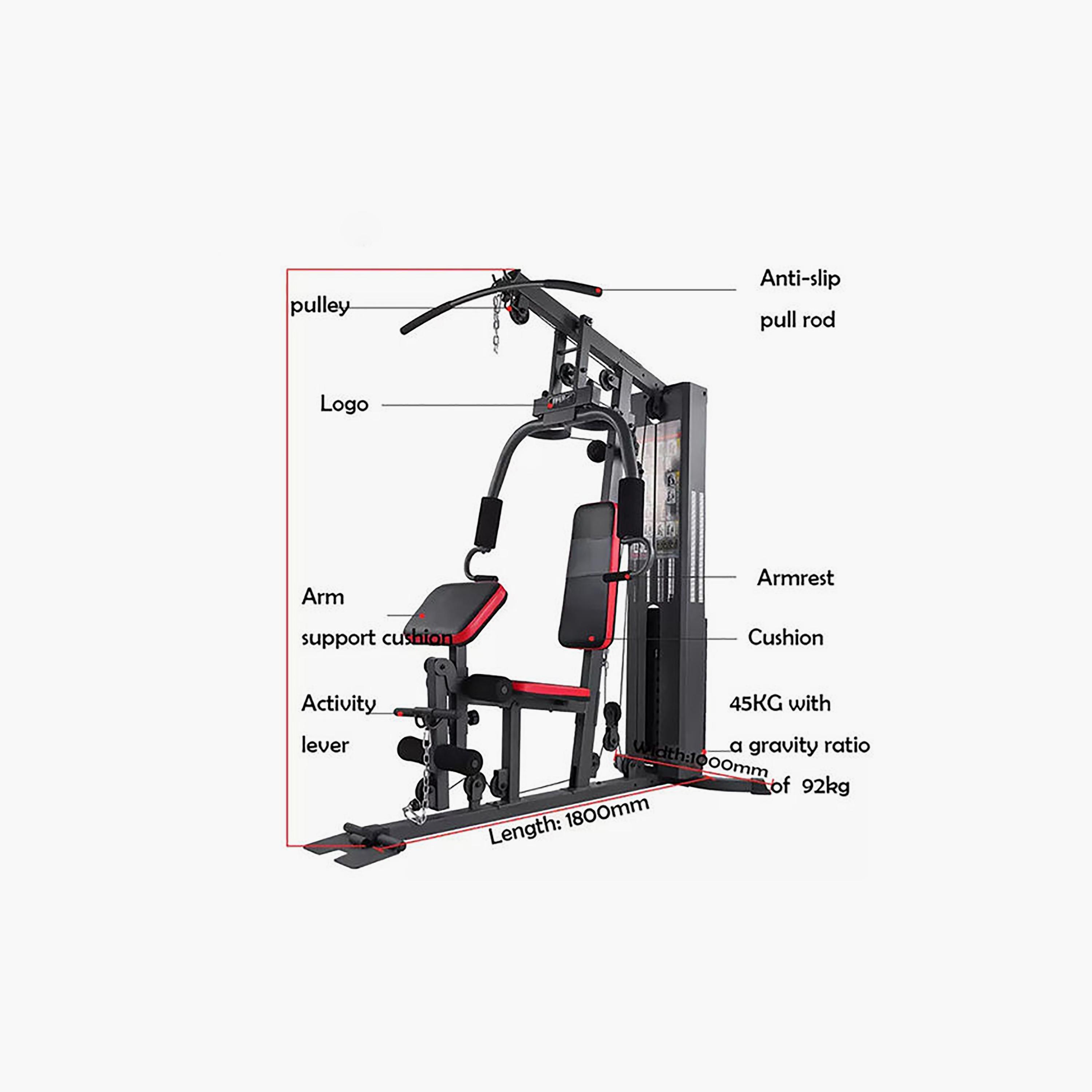 Fitness World Multifunctional Home Exercise Machine 35 kg - Black | N35643509A-sports-gear-gym-image-2
