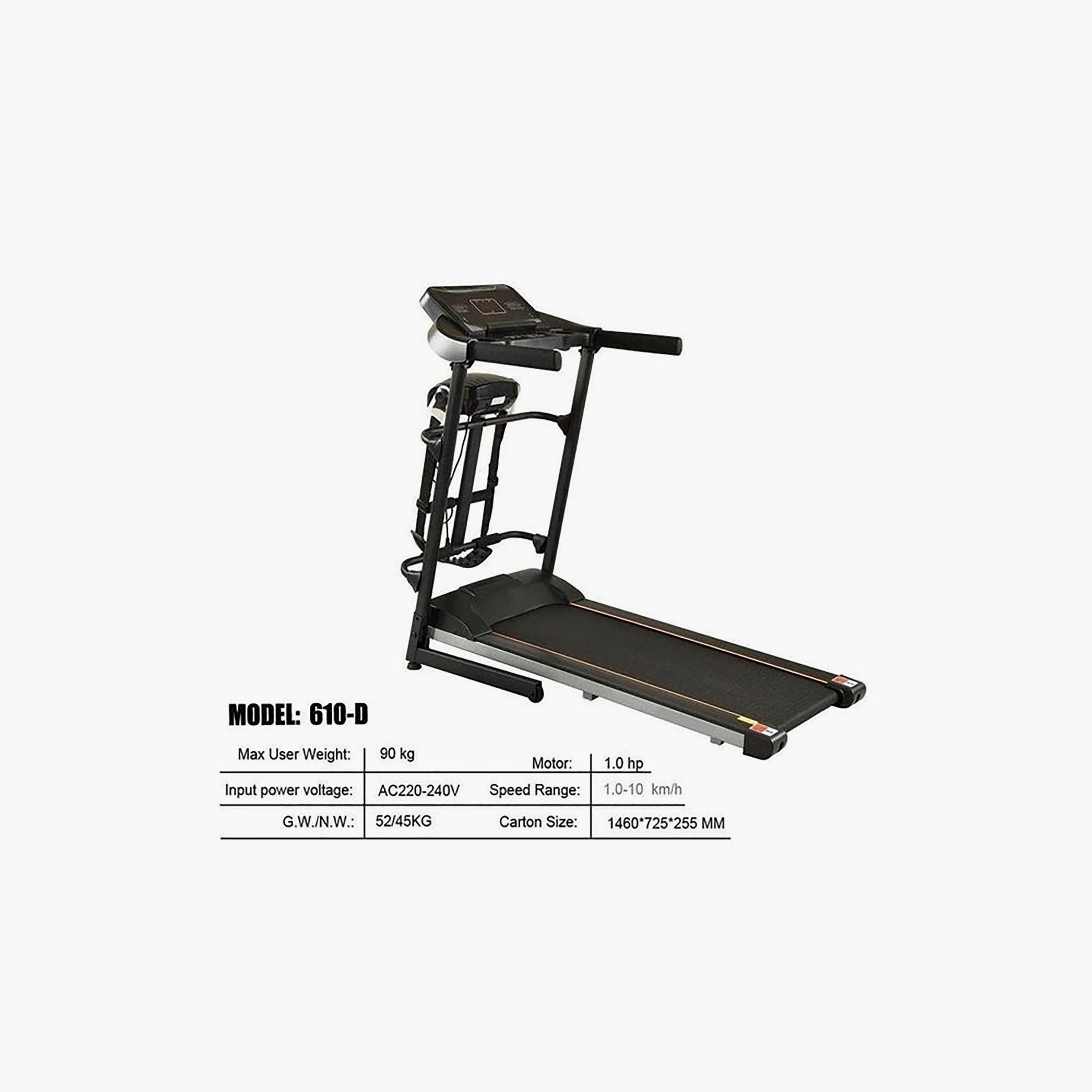 Fitness World Electric Treadmill with Massager 35 kg 146 x 72.5 x 25.5 cm - Black | N51306383A-sports-gear-gym-image-3
