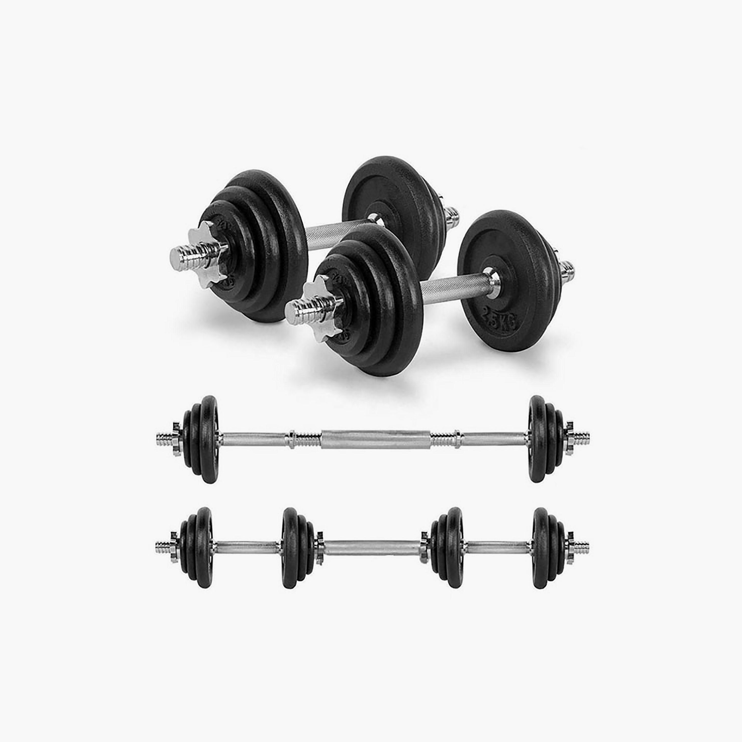 Fitness World 3-Piece Home Gym Set 50 kg - Black | N12519799A-sports-gear-gym-image-3
