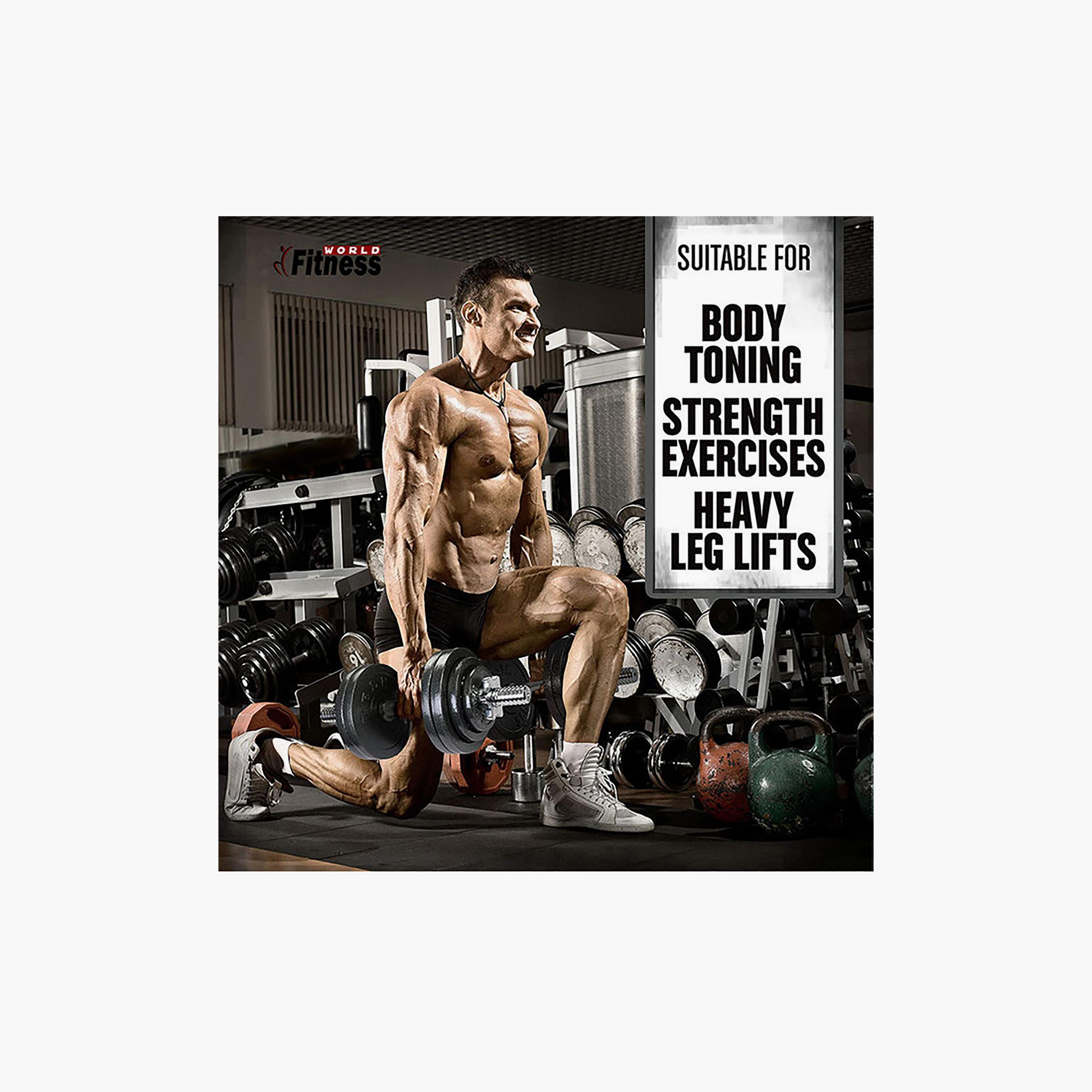 مجموعة دمبل 3 في 1 من فتنس وورلد 50 كجم - أسود | N12901948A-sports-gear-gym-image-4