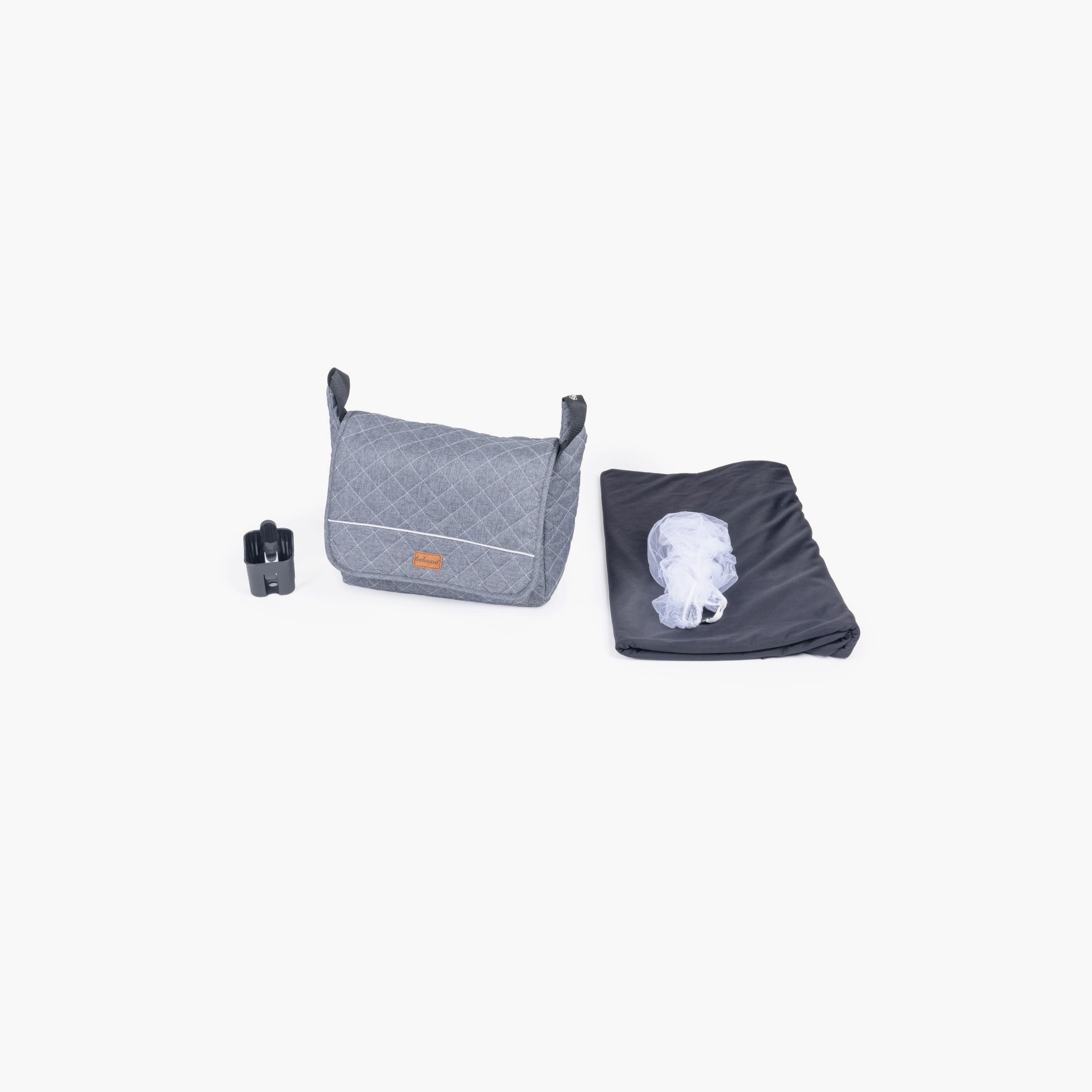 Belecoo 3-In-1 One-Fold-To-Half Luxury Pram with Car Seat & Diaper Bag - Grey-baby-gear-strollersandprams-travelsystems-image-9