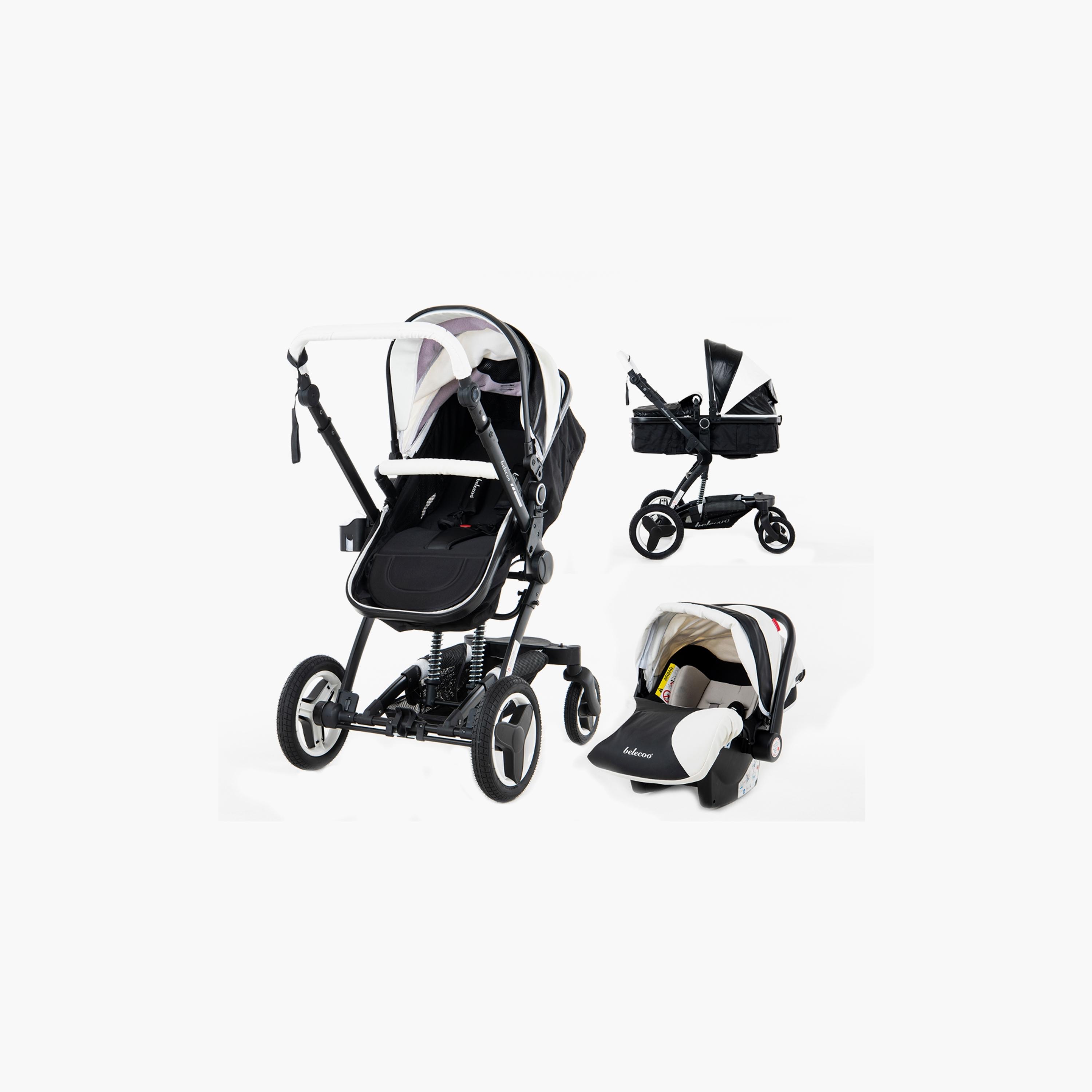 Belecoo 8 4-In-1 Foldable Luxury Travel System - Piano-baby-gear-strollersandprams-travelsystems-image-1