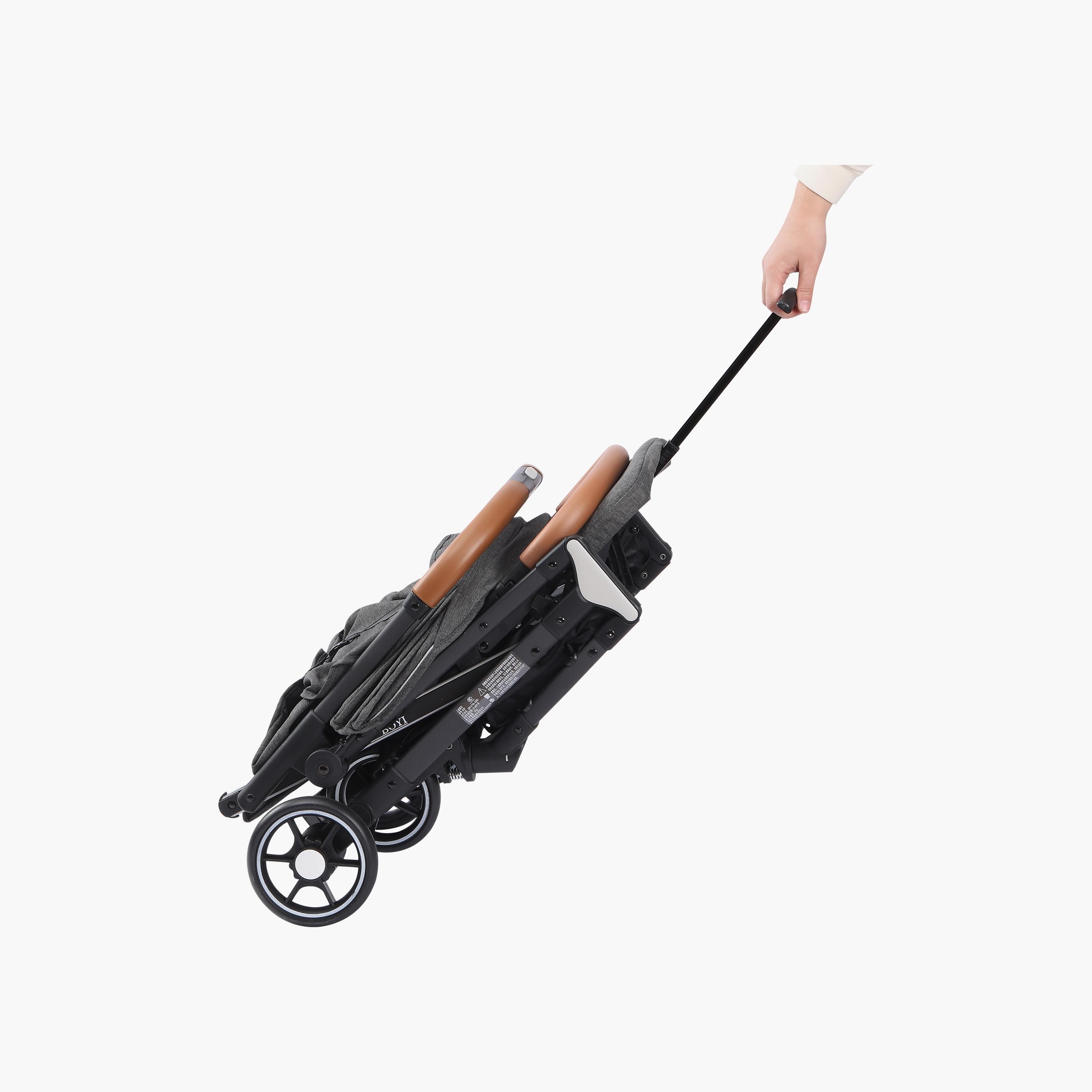 Hababy Foldable Stroller with Car Seat - Grey-baby-gear-strollersandprams-travelsystems-image-7