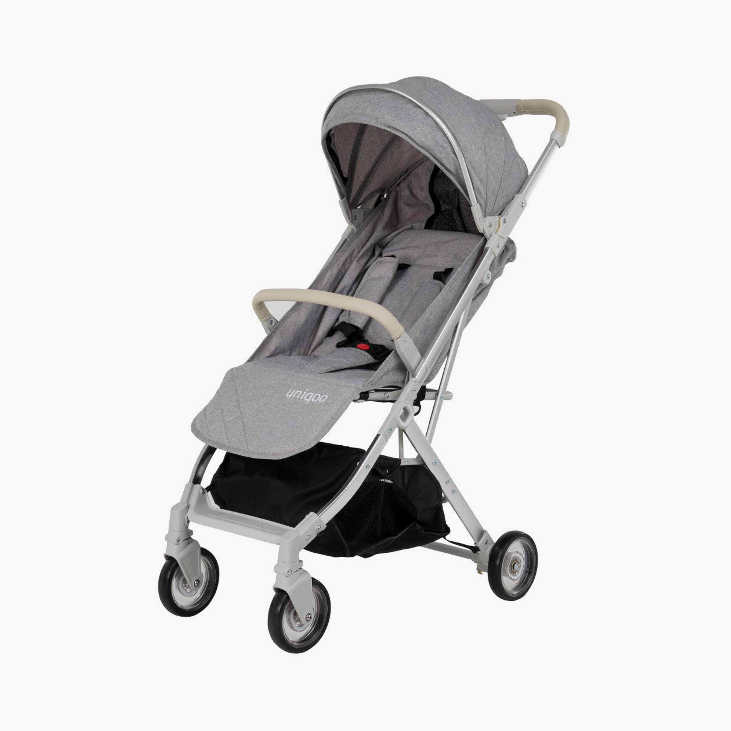 عربة أطفال 4 القابلة للطي من يونيكوو - رمادية-baby-gear-strollersandprams-strollers-image-1