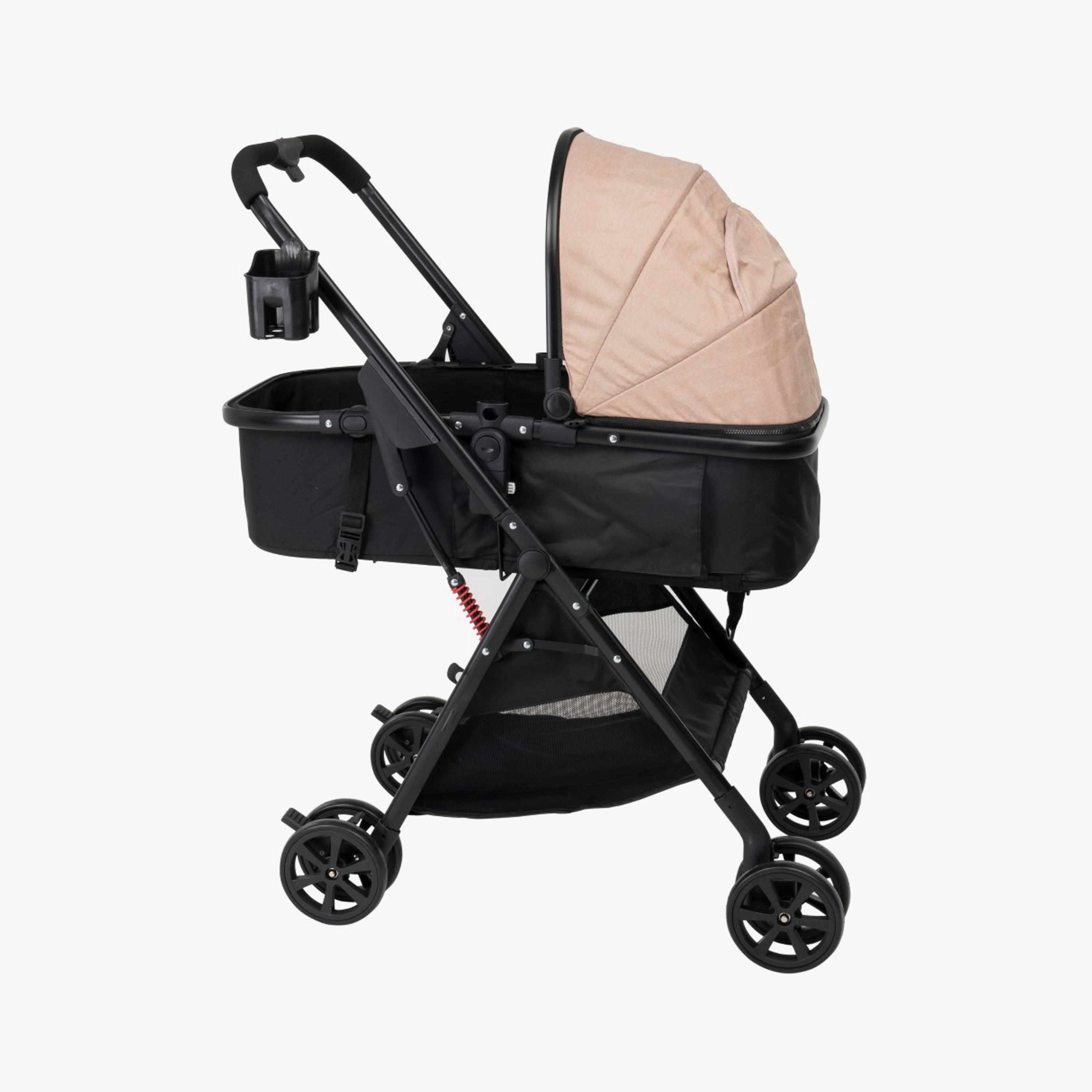 Uniqoo 5 Portable Pram with Diaper Bag - Beige-baby-gear-strollersandprams-strollers-image-3