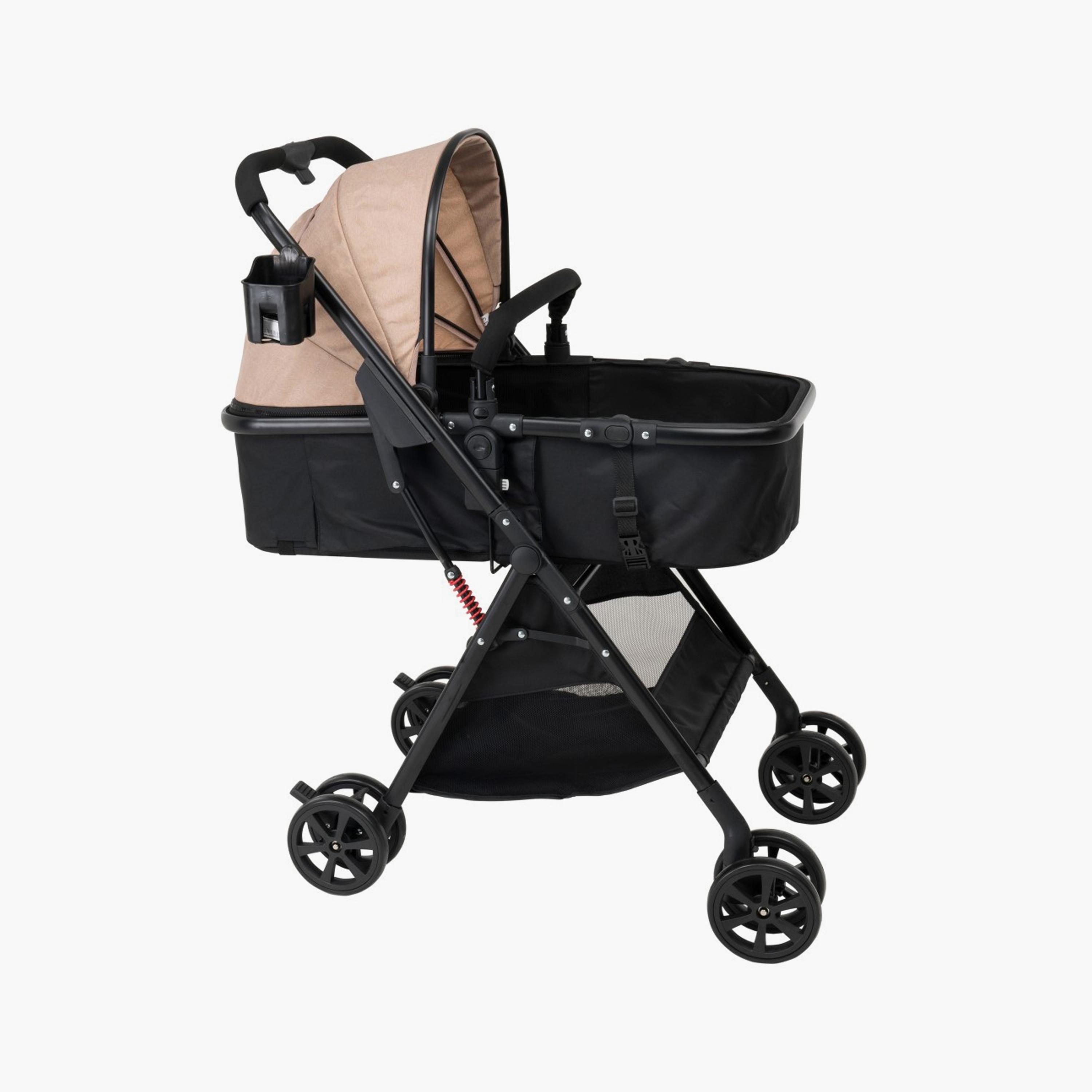 Uniqoo 5 Portable Pram with Diaper Bag - Beige-baby-gear-strollersandprams-strollers-image-5