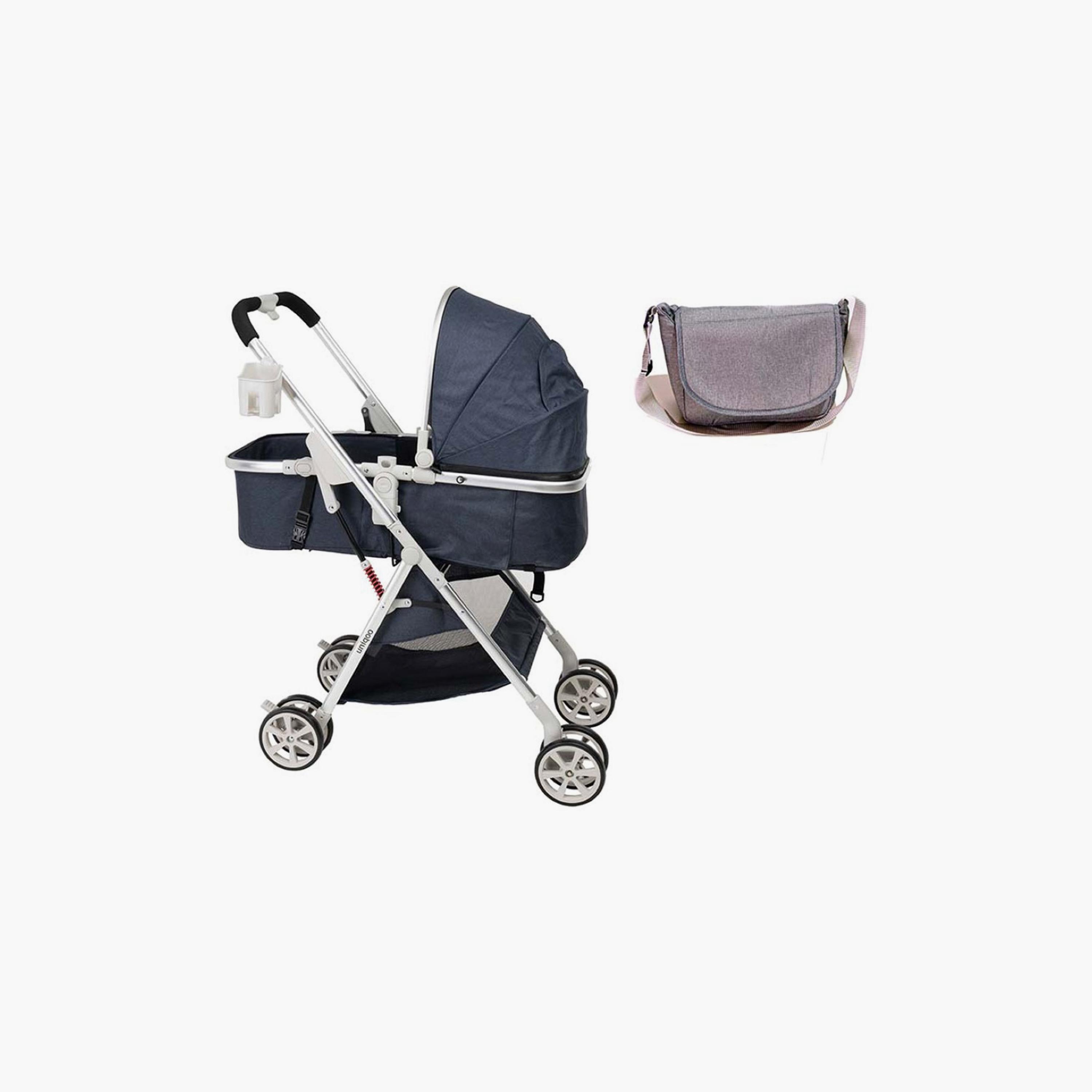 Uniqoo 6 Premium Portable Pram with Diaper Bag-baby-gear-strollersandprams-strollers-image-1