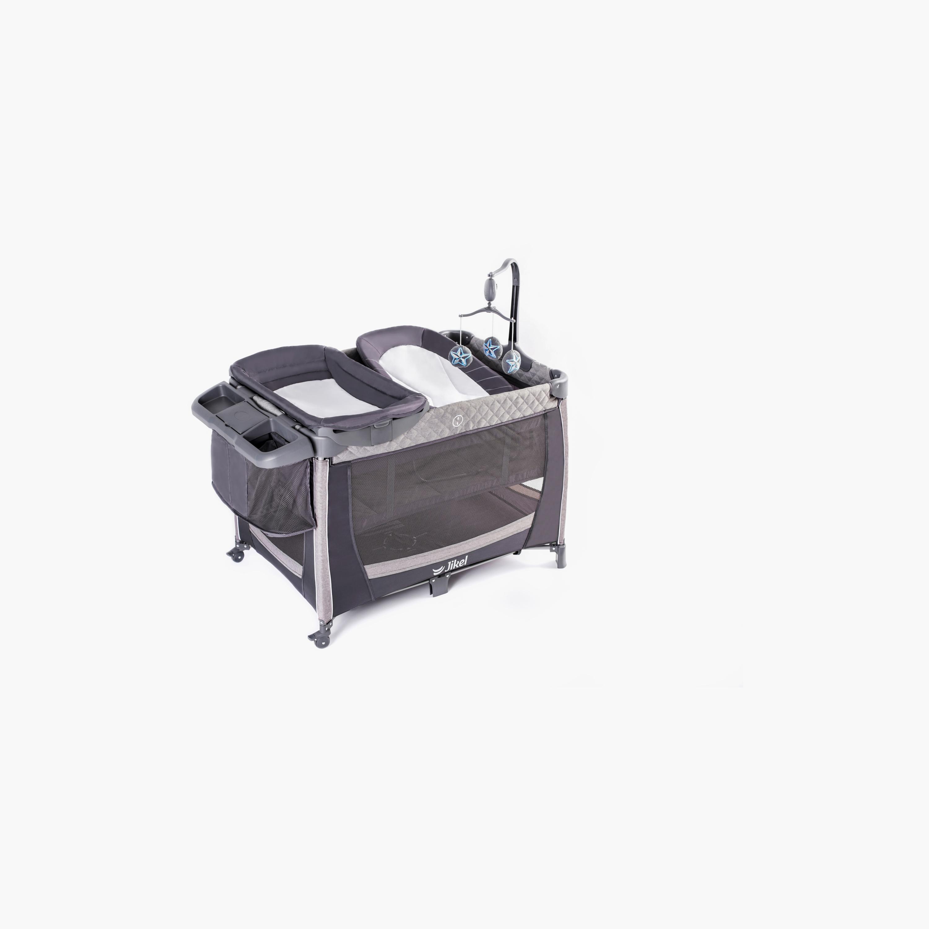 Jikel Hub Playpen - Charcoal-baby-infantactivity-playpensandplaymats-image-1