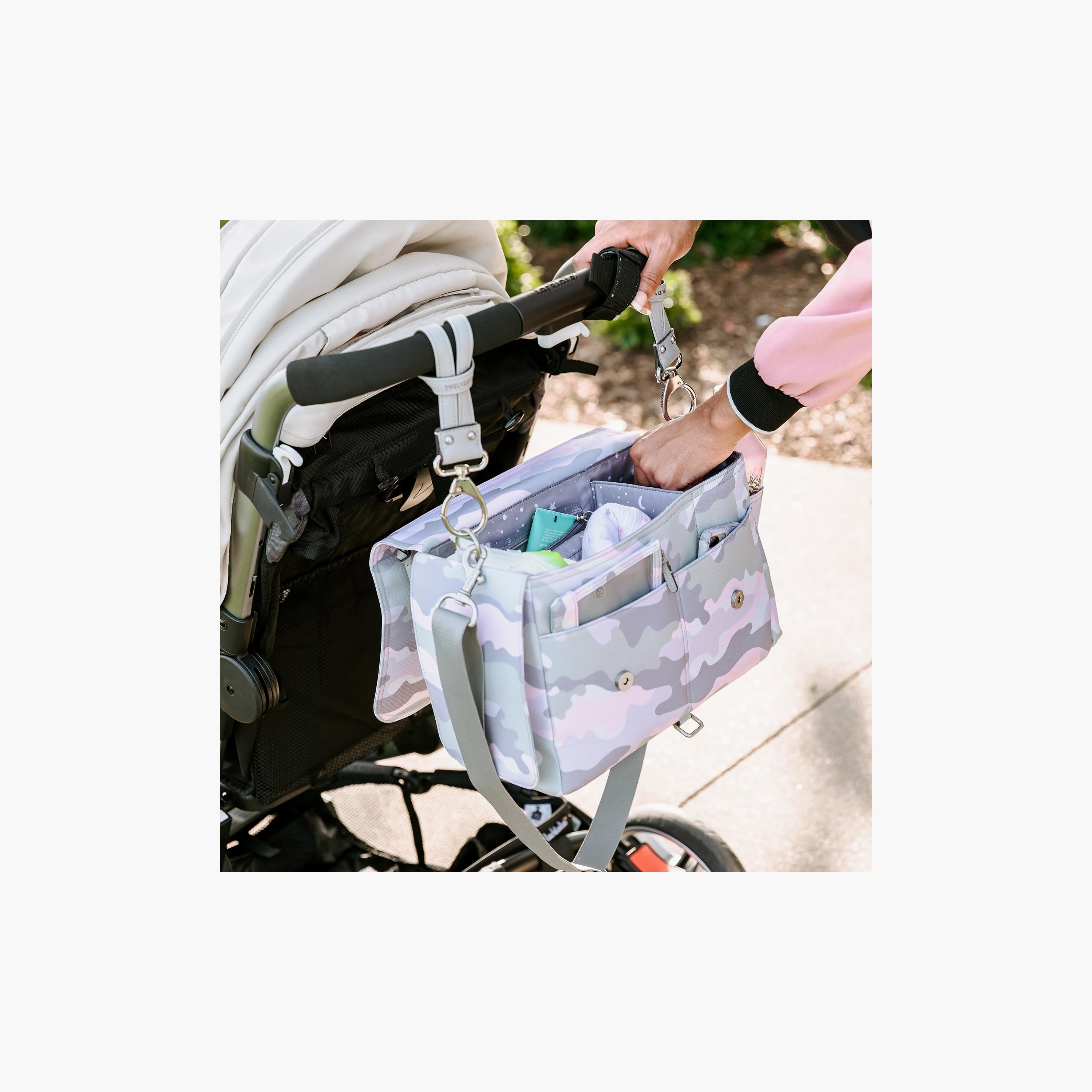 TWELVElittle Stroller Diaper Caddy Bag with Stroller Clips & Changing Mat-baby-diapering-diaperbags-image-5