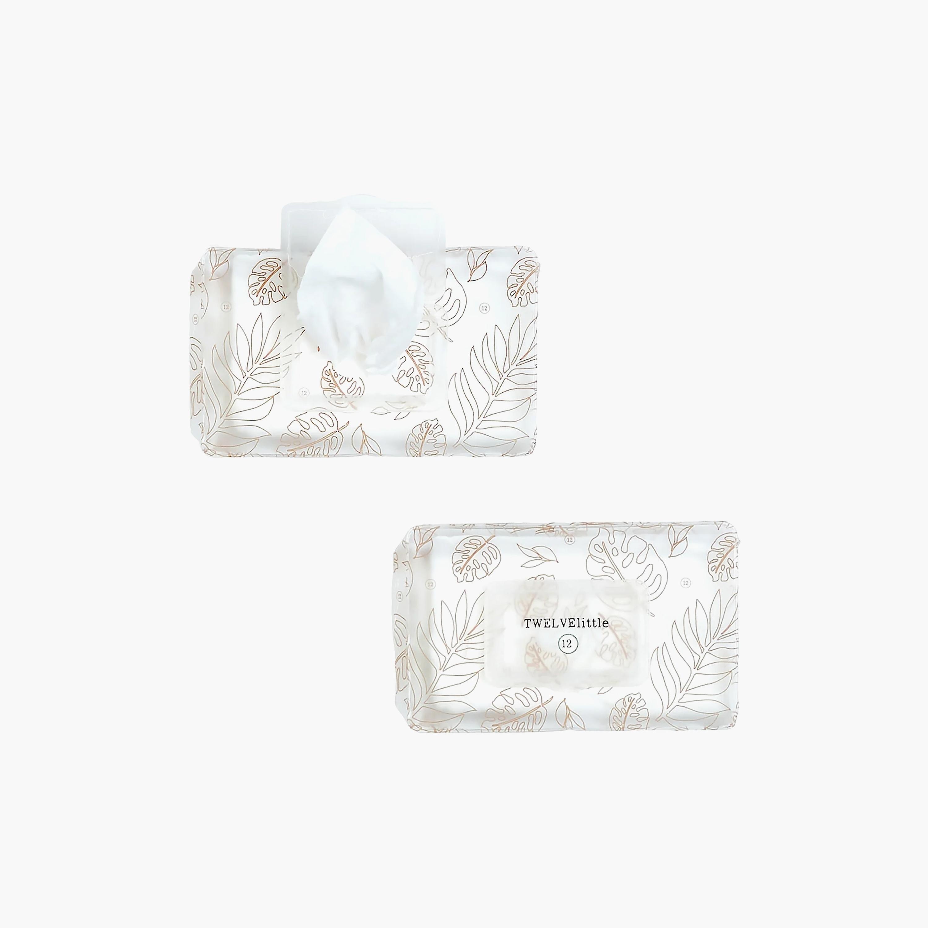 TWELVElittle Leaf Printed Reusable Wet Wipes Frosted Pouch-baby-diapering-babywipes-image-1