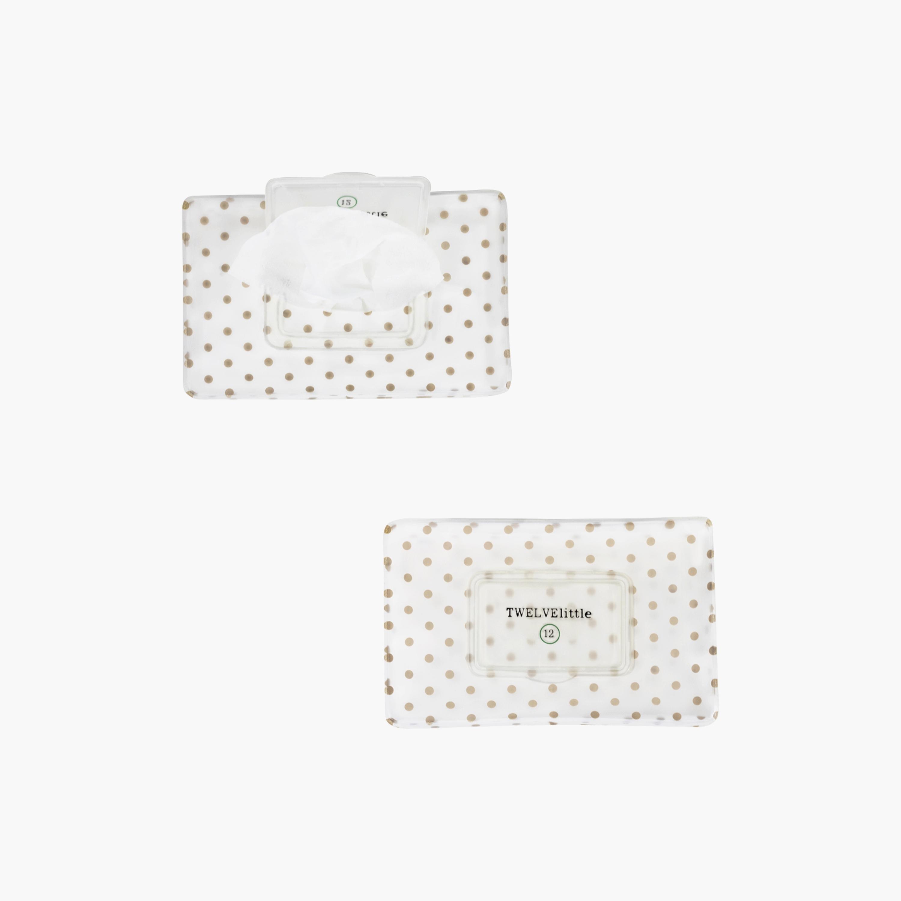 TWELVElittle Polca Dots Printed Reusable Wet Wipes Frosted Pouch-baby-diapering-babywipes-image-1
