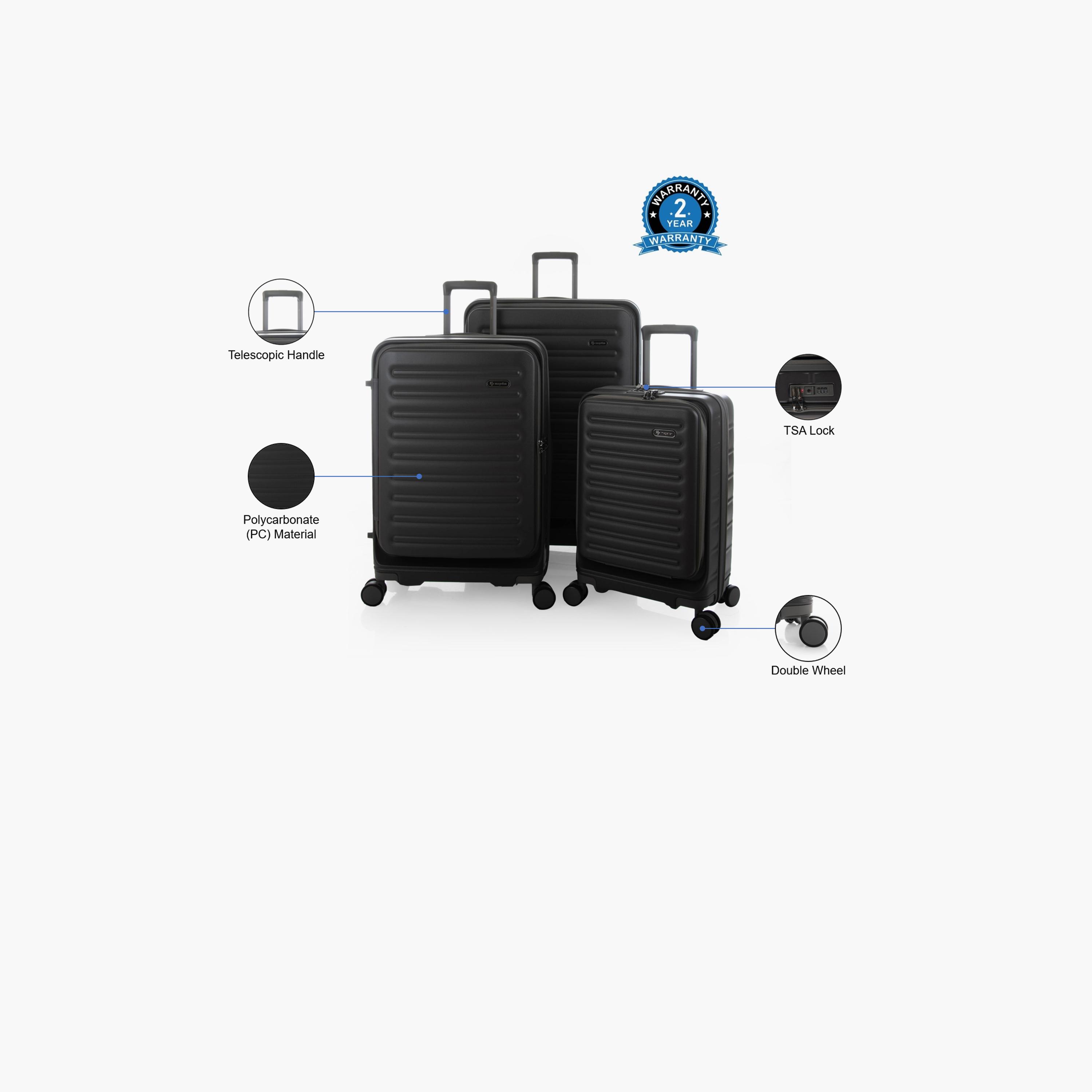 Magellan Set of 3 Polycarbonate with ABS Hardcase 4-Wheeler Spinner Trolley Bag with TSA Lock | 221202/3P-travel-luggagesandbags-luggage-image-2