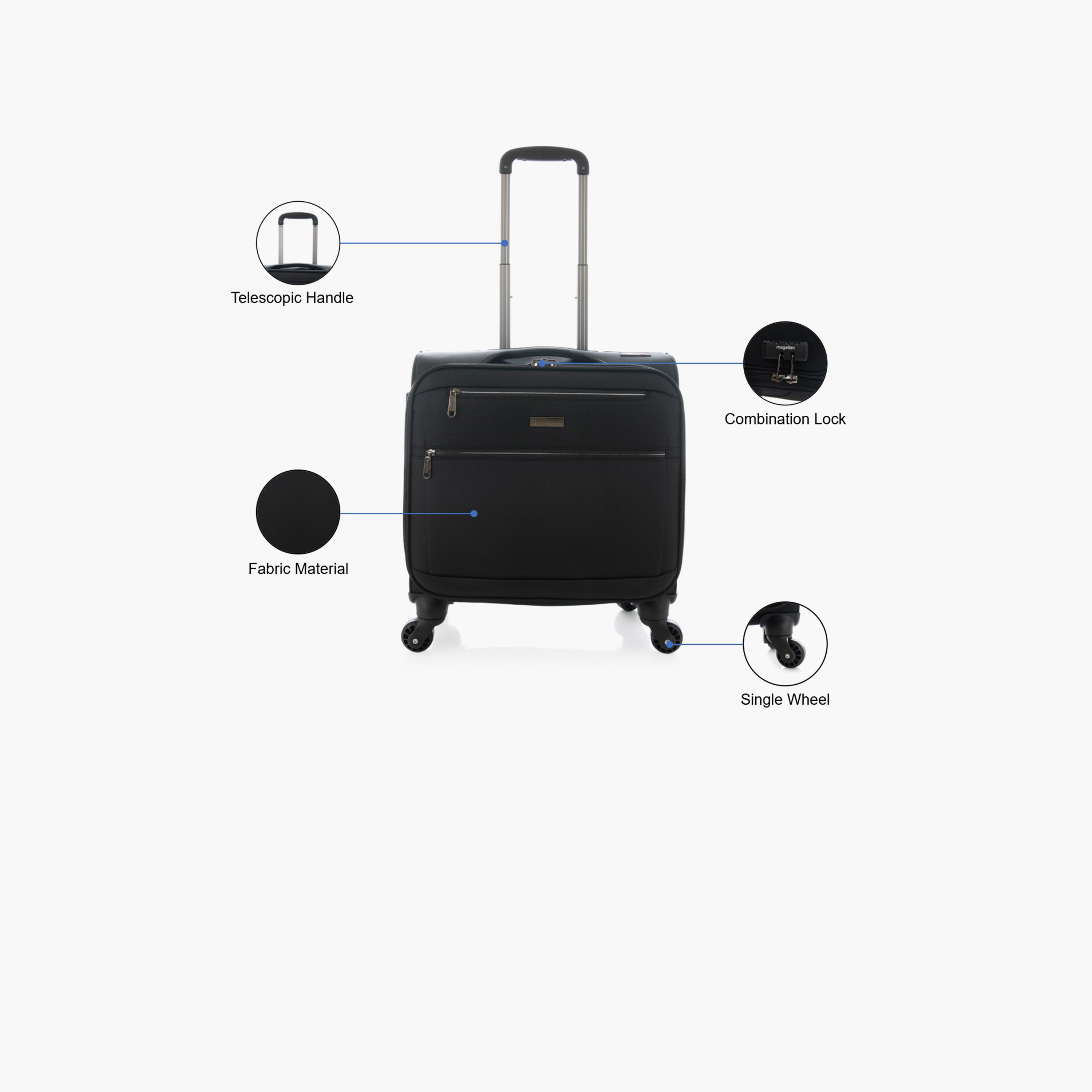 Magellan 45 CM Small Cabin Textile Softcase 4-Wheeler Spinner Trolley Bag with Combination Lock | 8237-17-travel-luggagesandbags-luggage-image-3