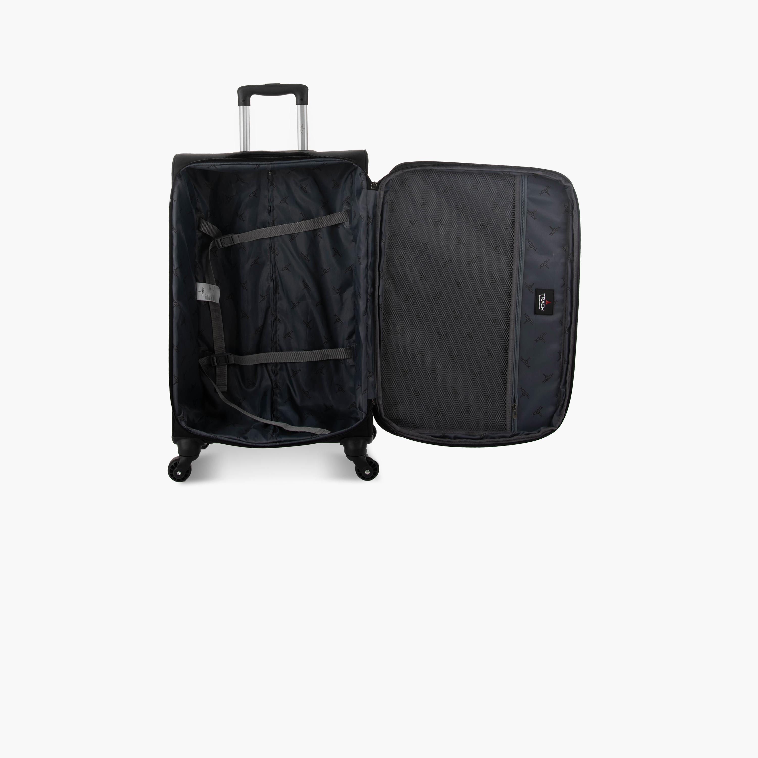 Track Set of 3 Textile Softcase 4-Wheeler Spinner Trolley Bag with Combination Lock | 8255/3P-travel-luggagesandbags-luggage-image-5