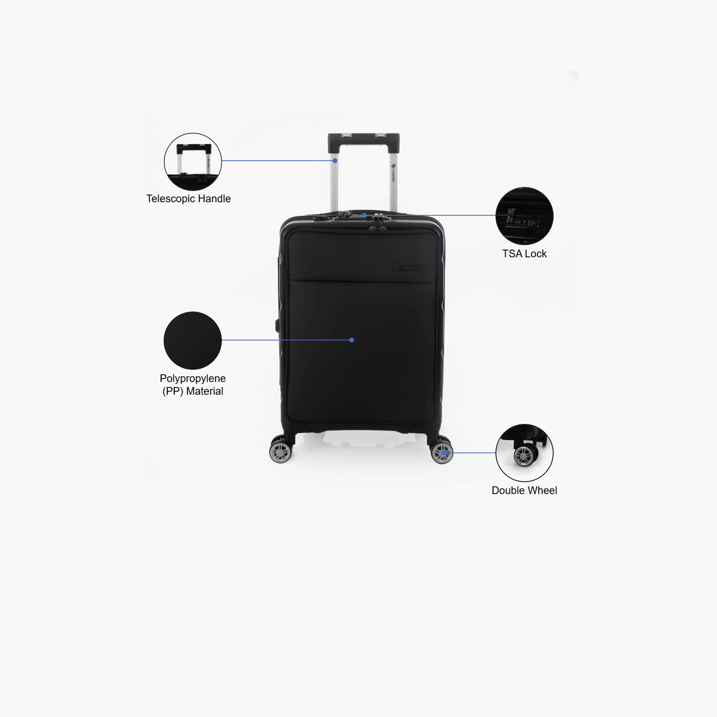 Magellan 50 CM Small Cabin Polypropylene Hardcase 4-Wheeler Spinner Trolley Bag with TSA Lock | IC21-RB-20-travel-luggagesandbags-luggage-image-3