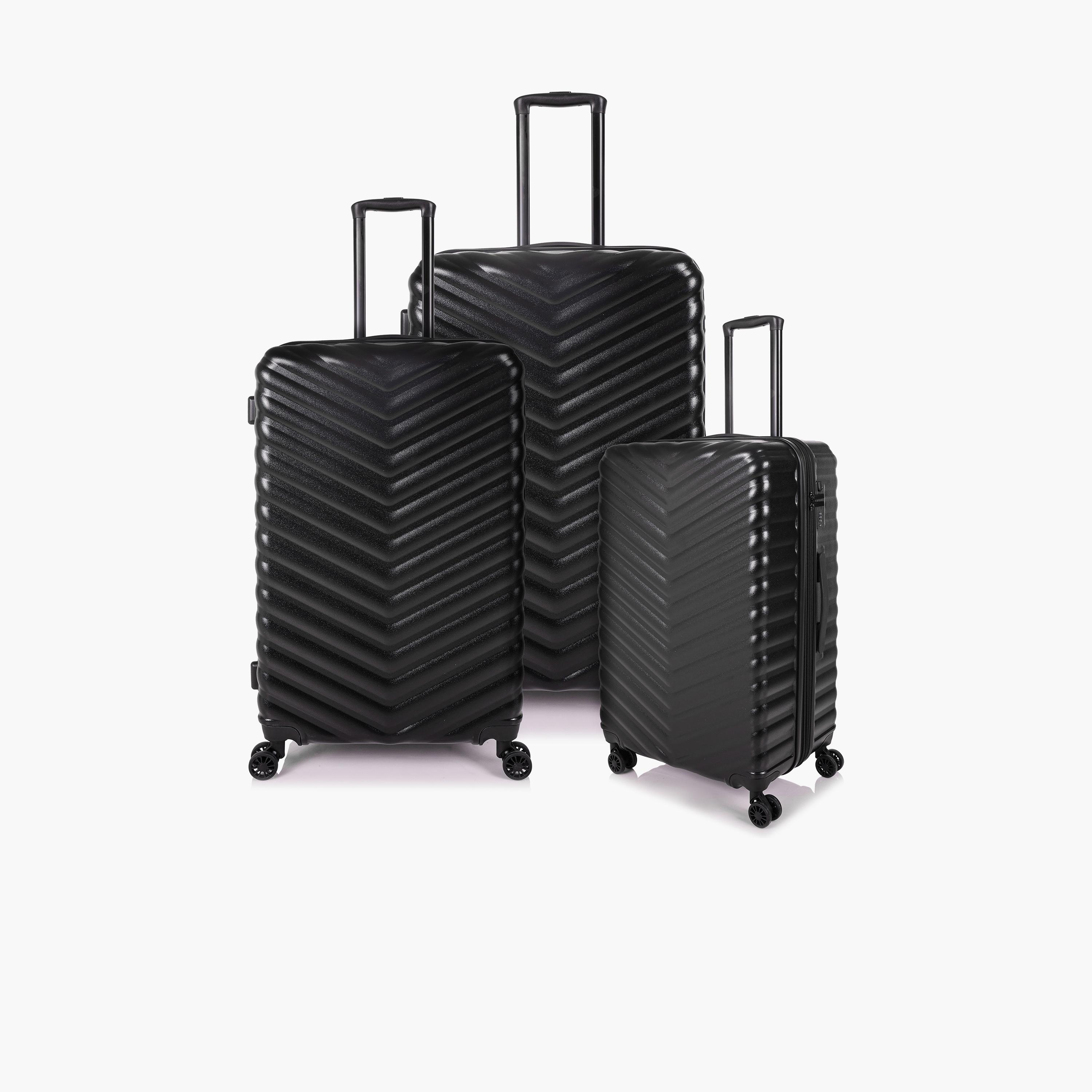 Track Set of 3 ABS Hardcase 4-Wheeler Spinner Trolley Bag with Combination Lock | 4013/3P-travel-luggagesandbags-luggage-image-1
