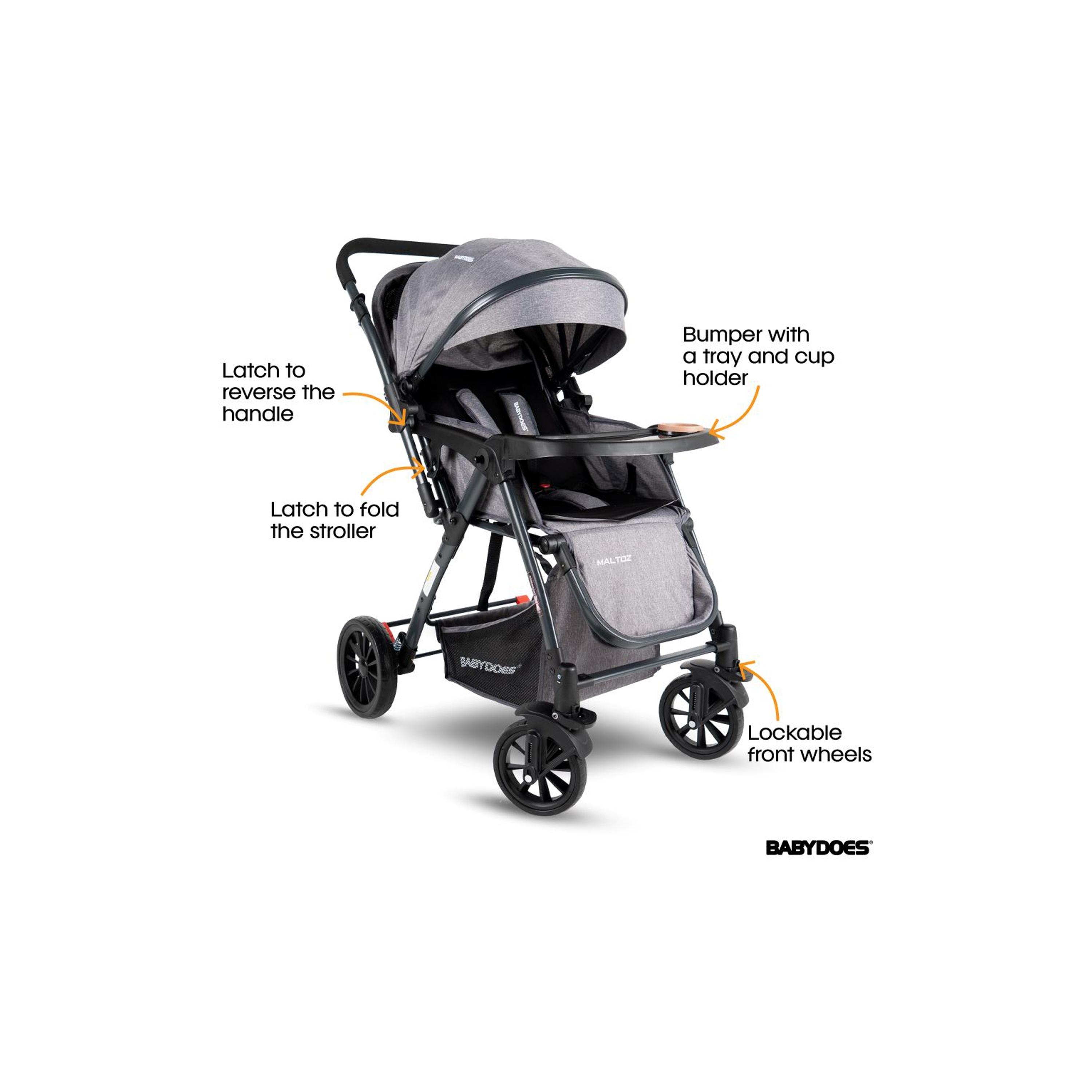 عربة أطفال مالتوز بمقبض قابل للعكس من بيبيدوز - من عمر 0 إلى 4 سنوات-baby-gear-strollersandprams-strollers-image-3