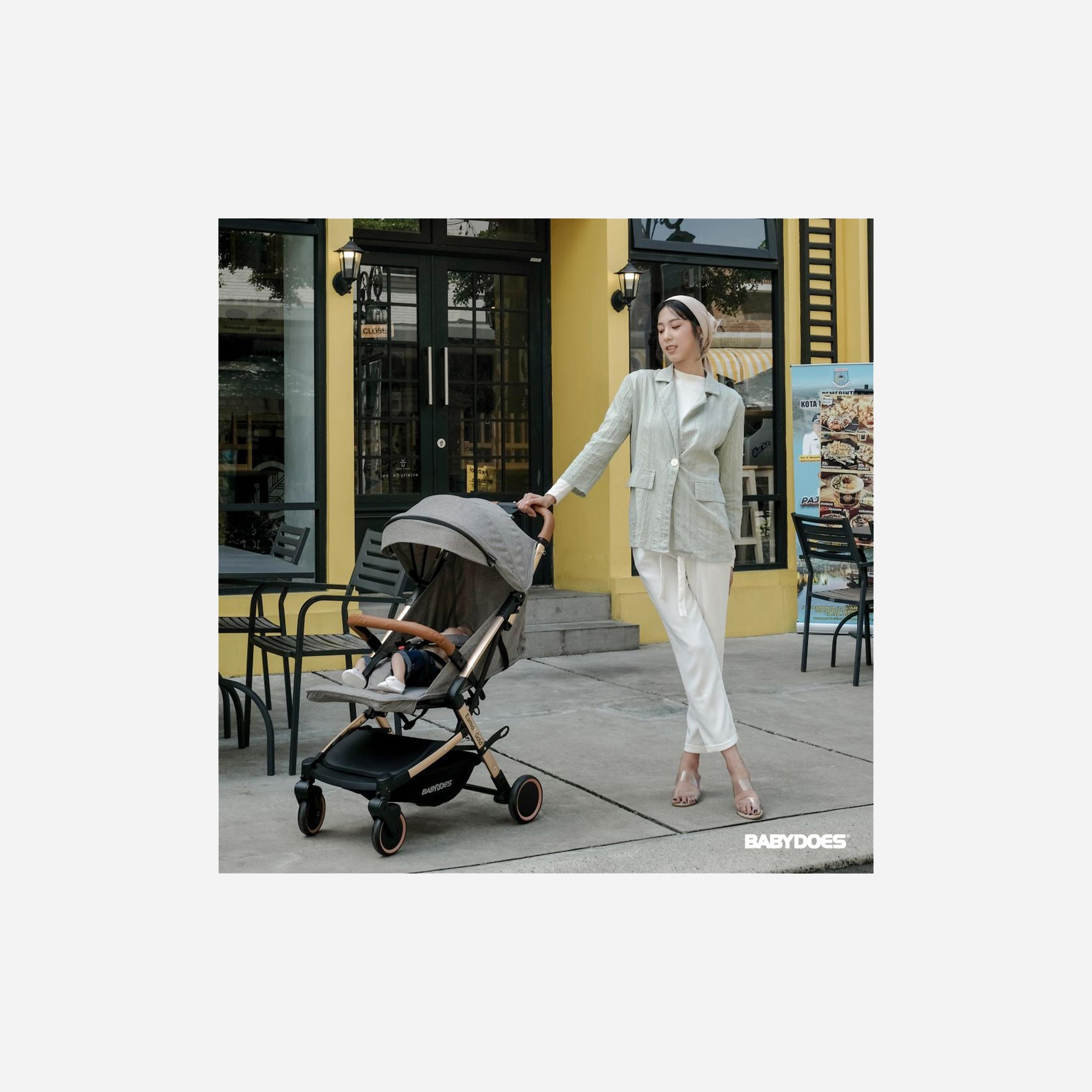 Babydoes ESMIO GOLD Travel Lite Shock Proof Stroller with Golden Frame - 0-4 Years-baby-gear-strollersandprams-strollers-image-6