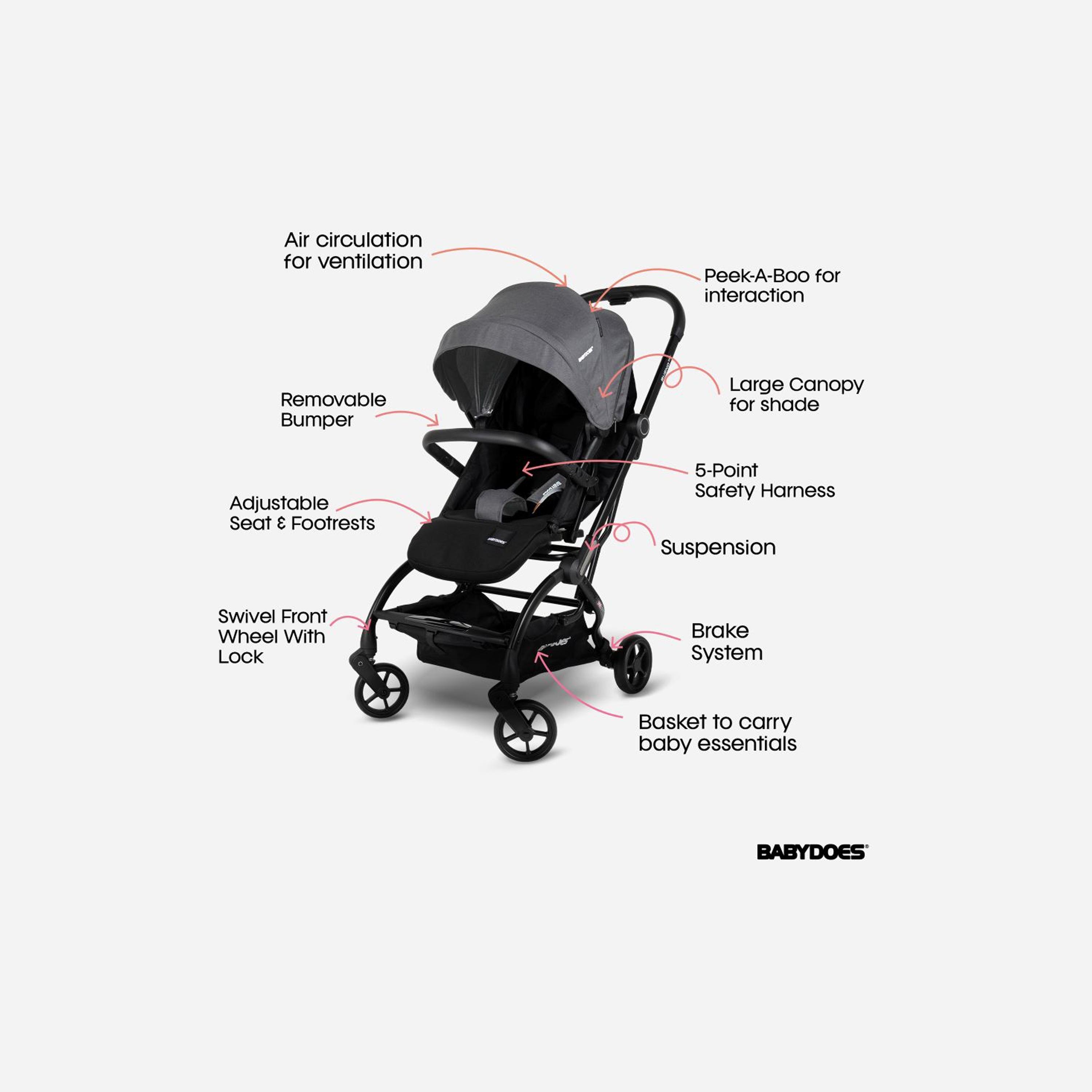 عربة أطفال بوينو 360 بمقعد دوار من بيبيدوز - من عمر 0 إلى 4 سنوات-baby-gear-strollersandprams-strollers-image-5