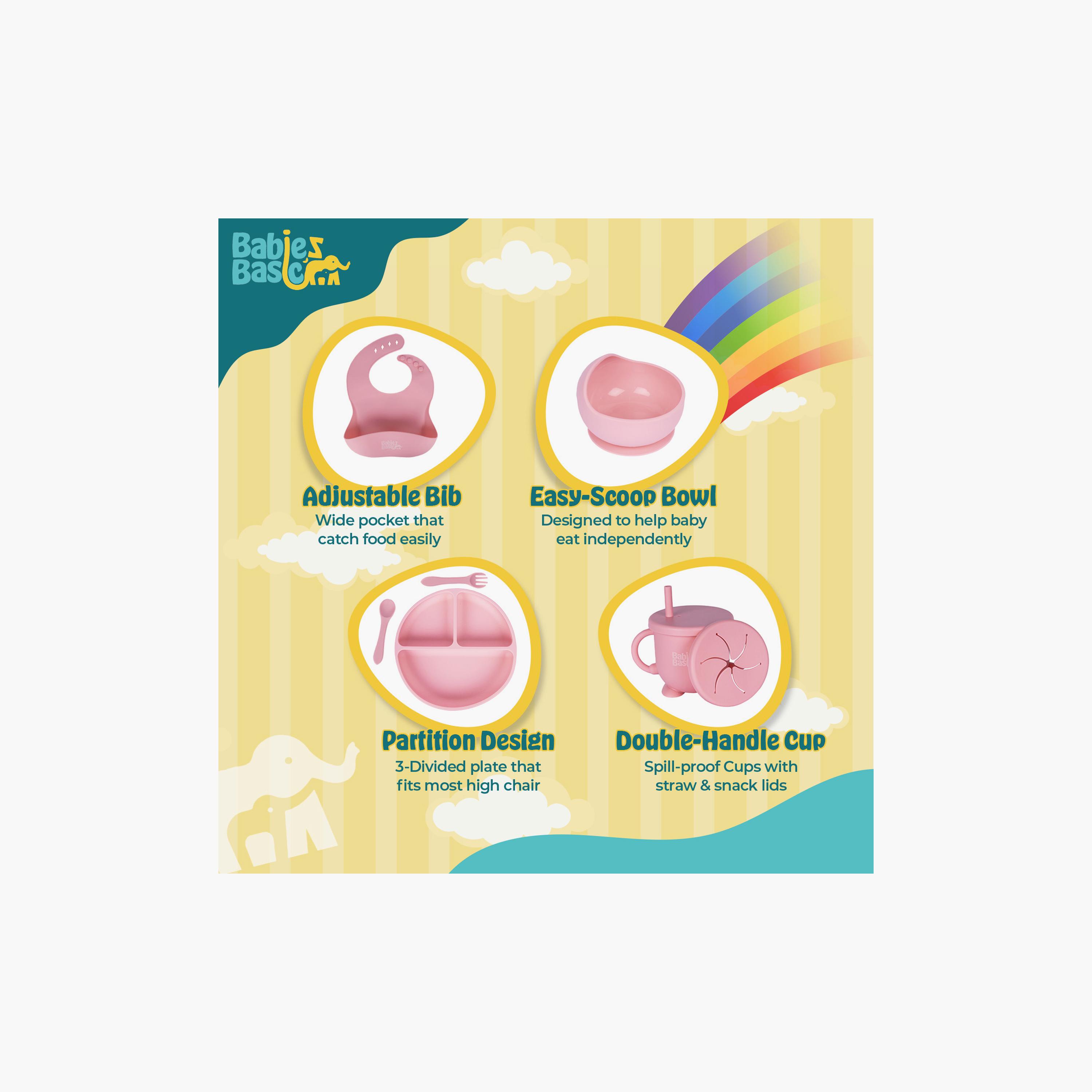 مجموعة التغذية الأساسية المصنوعة من السيليكون 6 قطع من بيبيز بيزك-baby-feeding-mealtimeessentials-image-7