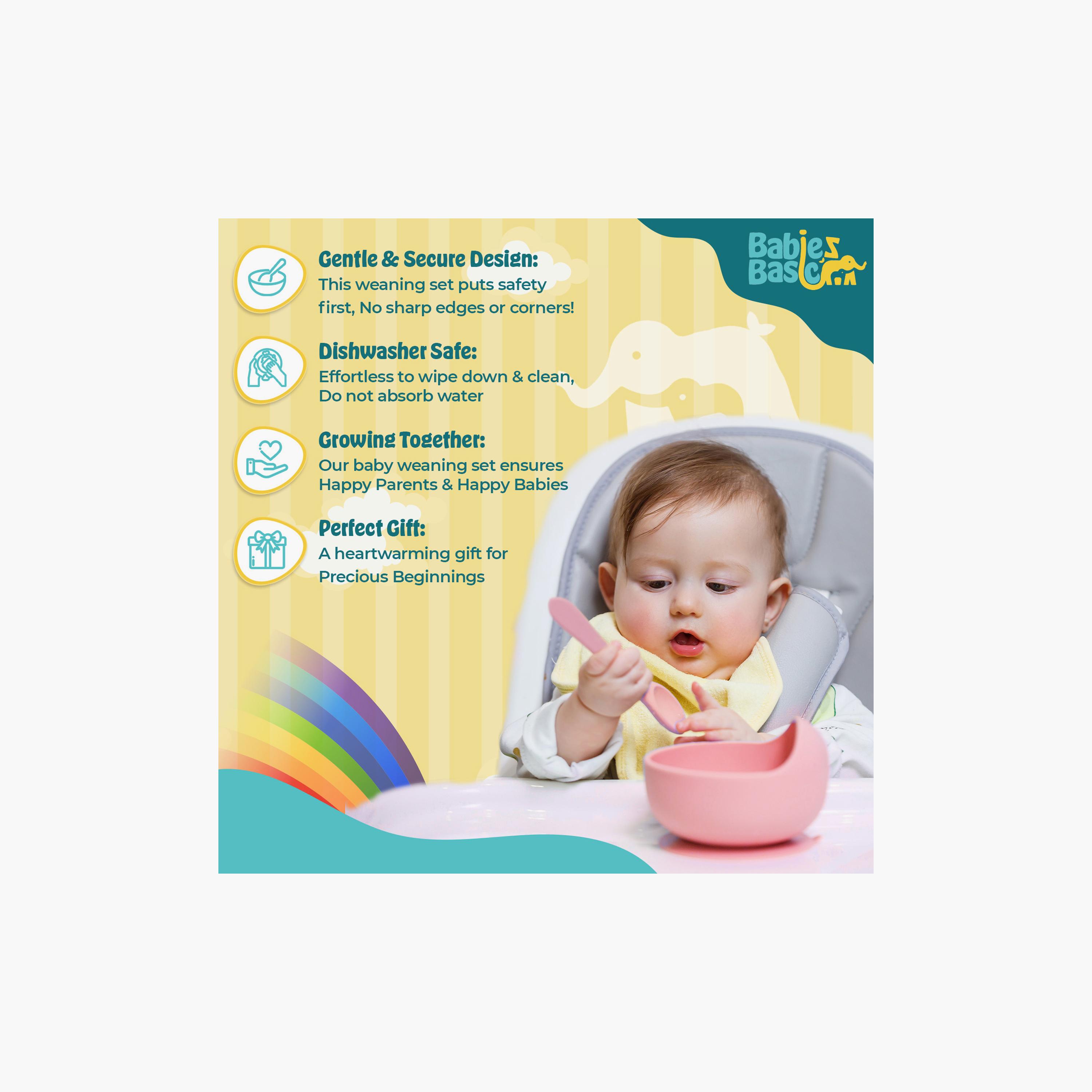 مجموعة التغذية الأساسية المصنوعة من السيليكون 6 قطع من بيبيز بيزك-baby-feeding-mealtimeessentials-image-6
