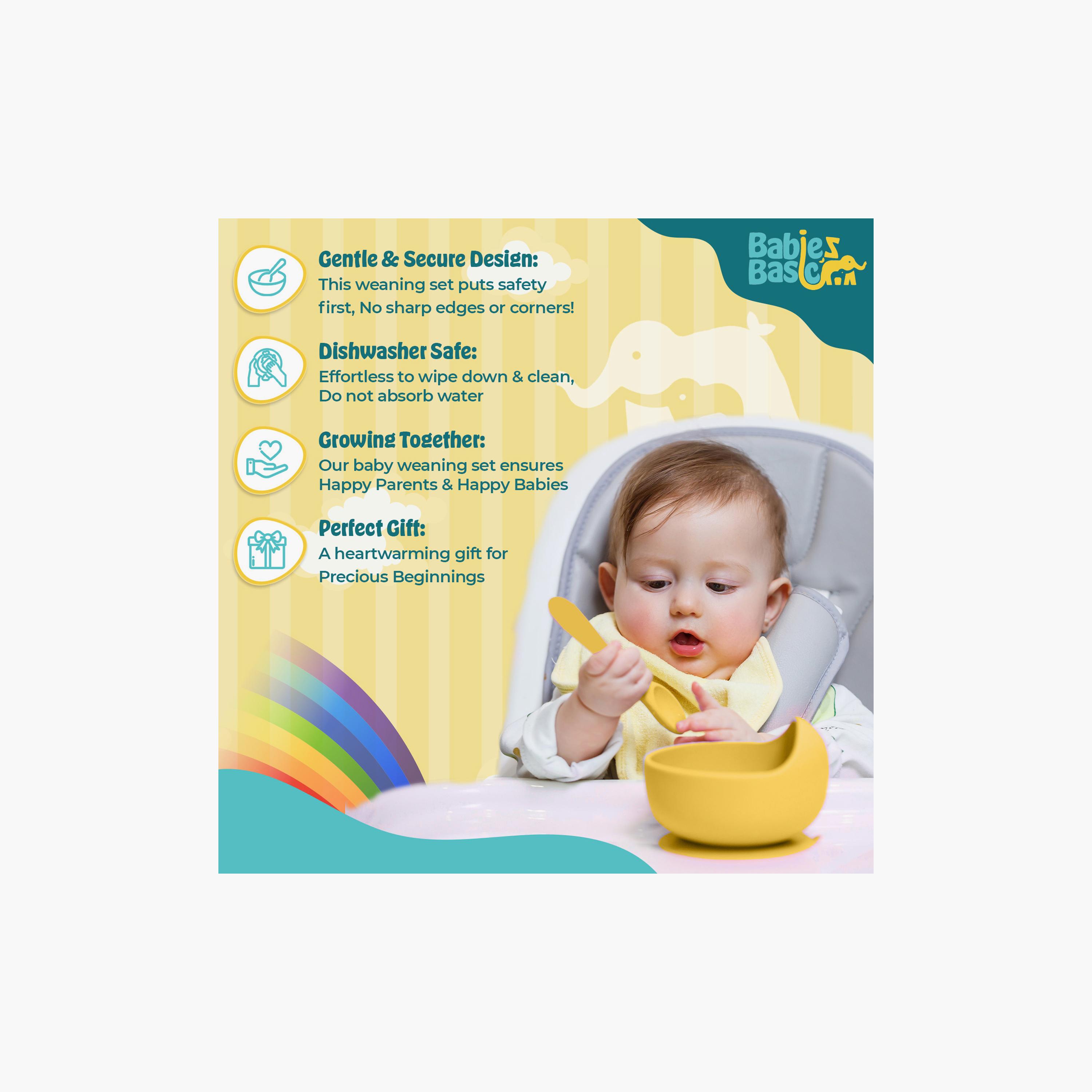 مجموعة التغذية الأساسية المصنوعة من السيليكون 6 قطع من بيبيز بيزك-baby-feeding-mealtimeessentials-image-5