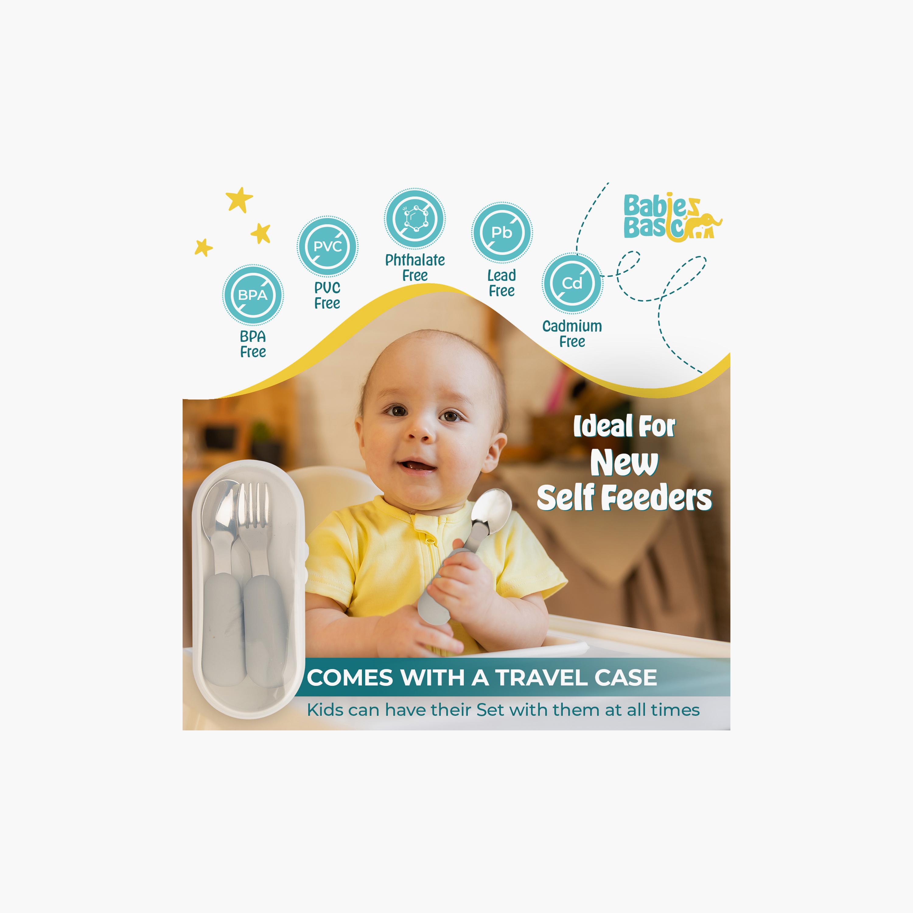 Babies Basic 5-Piece BPA Free Silicone Cutlery Set with Case-baby-feeding-mealtimeessentials-image-5