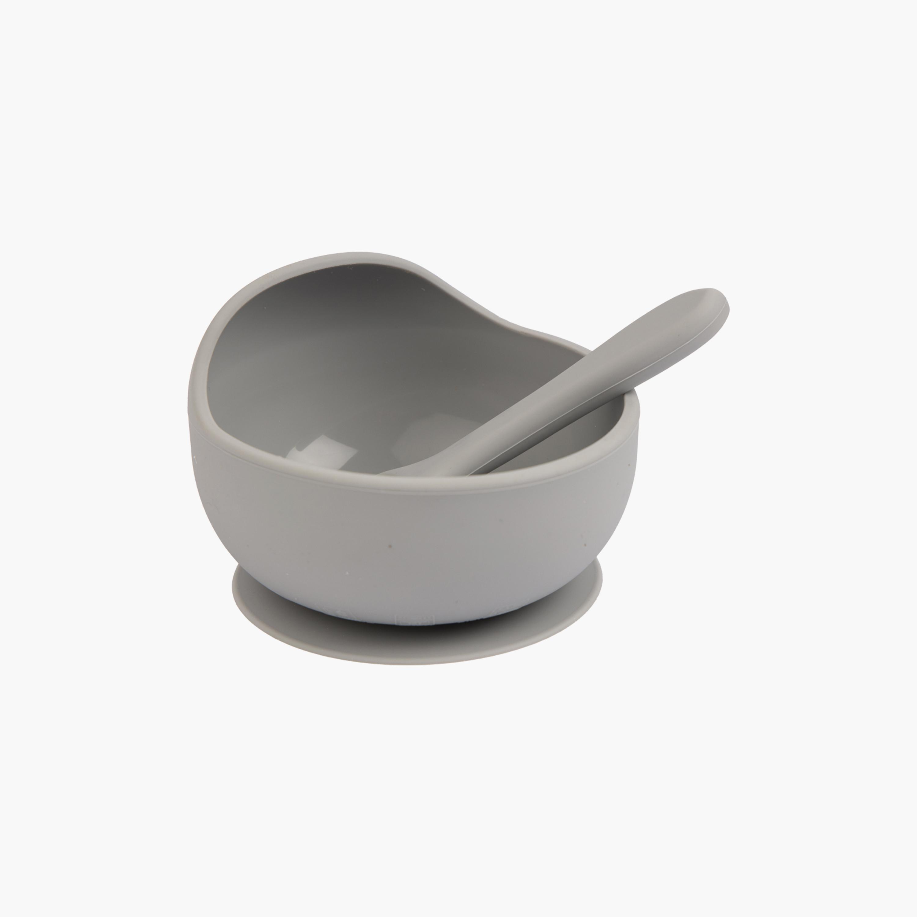 Babies Basic 2-Piece Silicone Suction Bowl & Spoon Feeding Set-baby-feeding-mealtimeessentials-image-1
