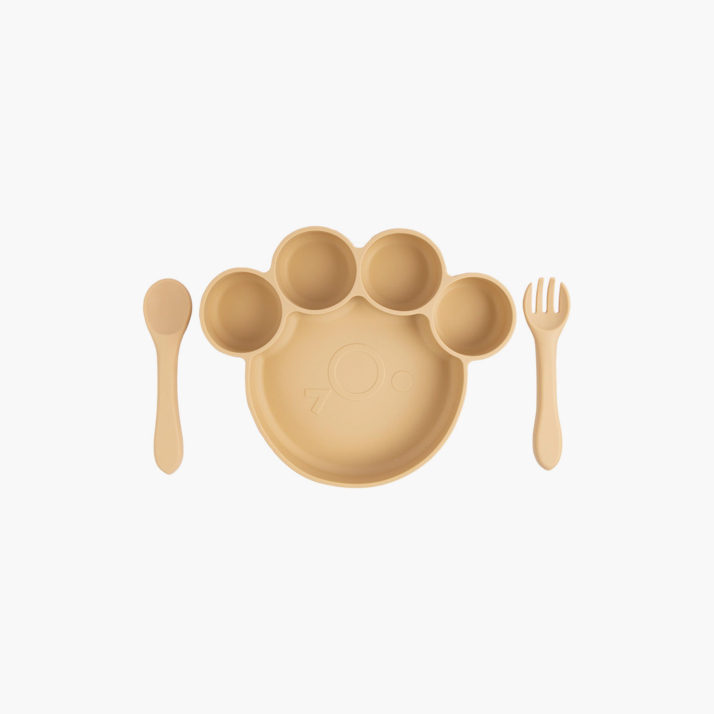 Babies Basic 3-Piece BPA Free Silicone Feeding Set - Paw-baby-feeding-mealtimeessentials-image-1