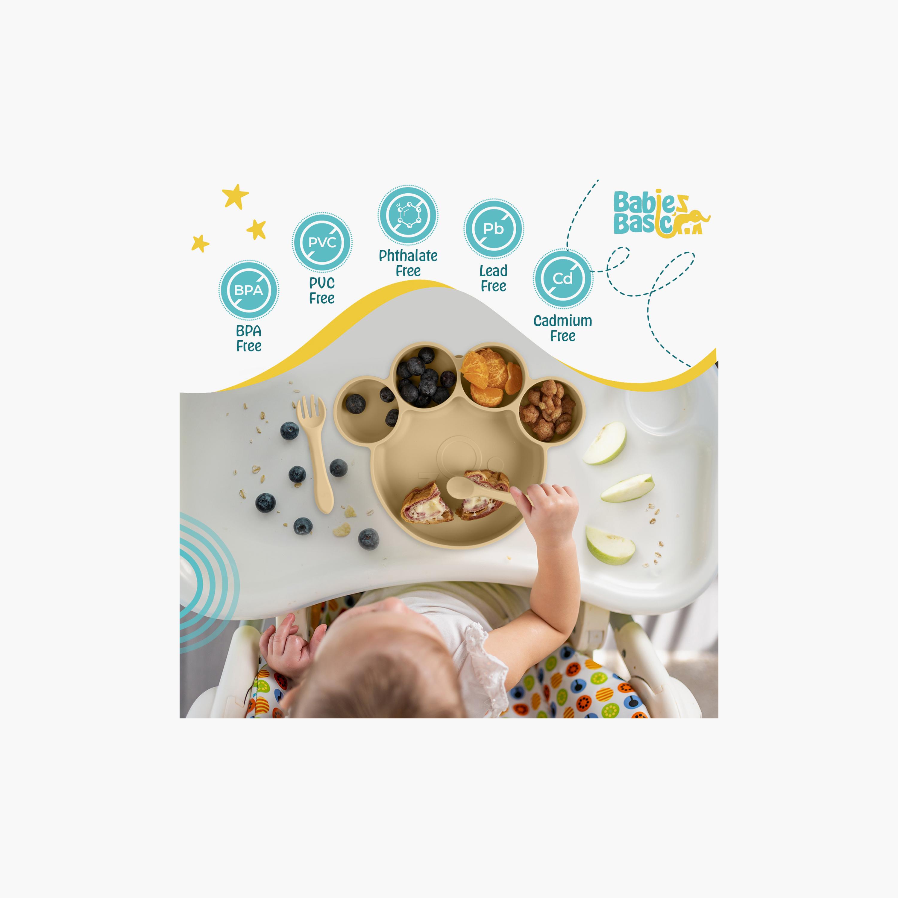 Babies Basic 3-Piece BPA Free Silicone Feeding Set - Paw-baby-feeding-mealtimeessentials-image-3