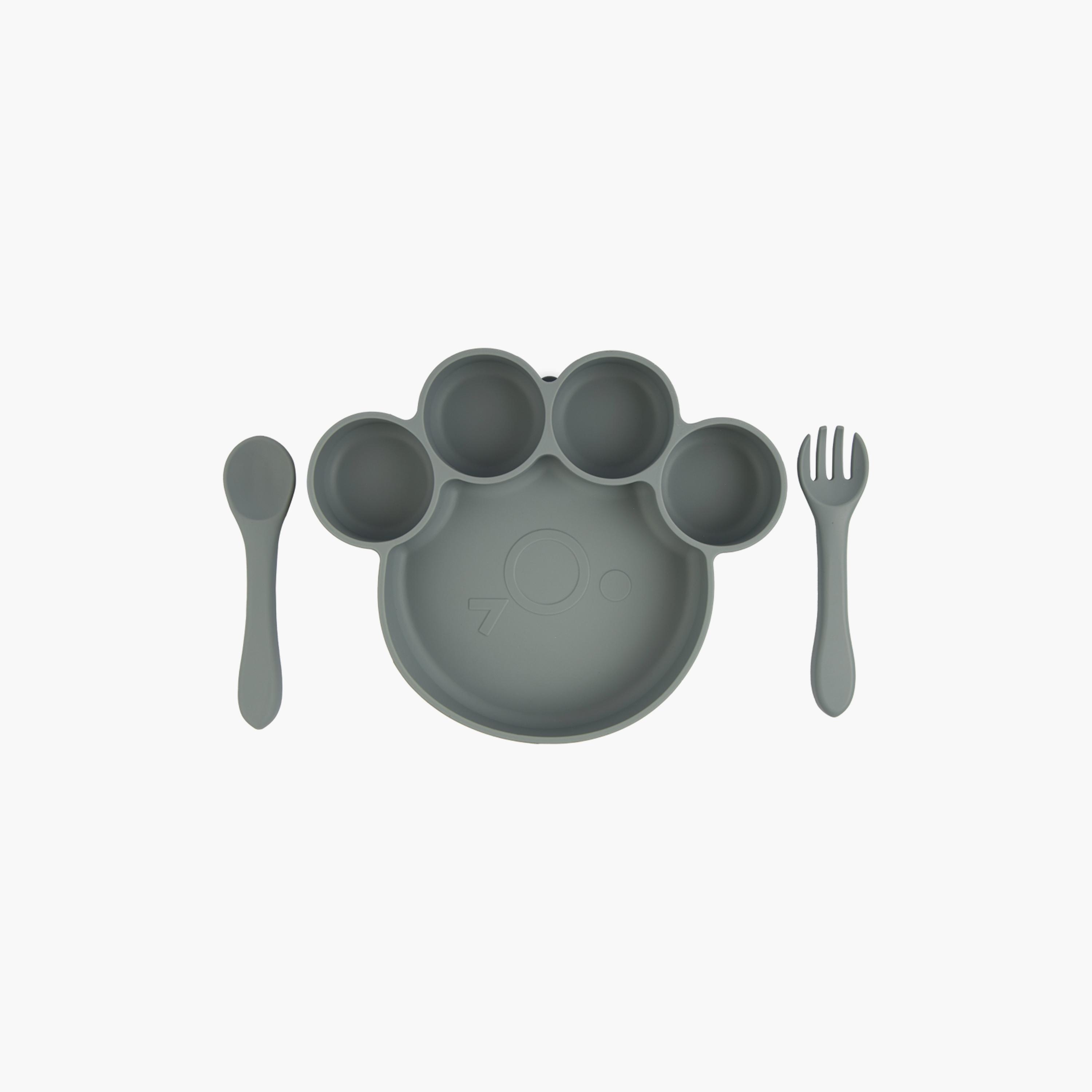Babies Basic 3-Piece BPA Free Silicone Feeding Set - Paw-baby-feeding-mealtimeessentials-image-1