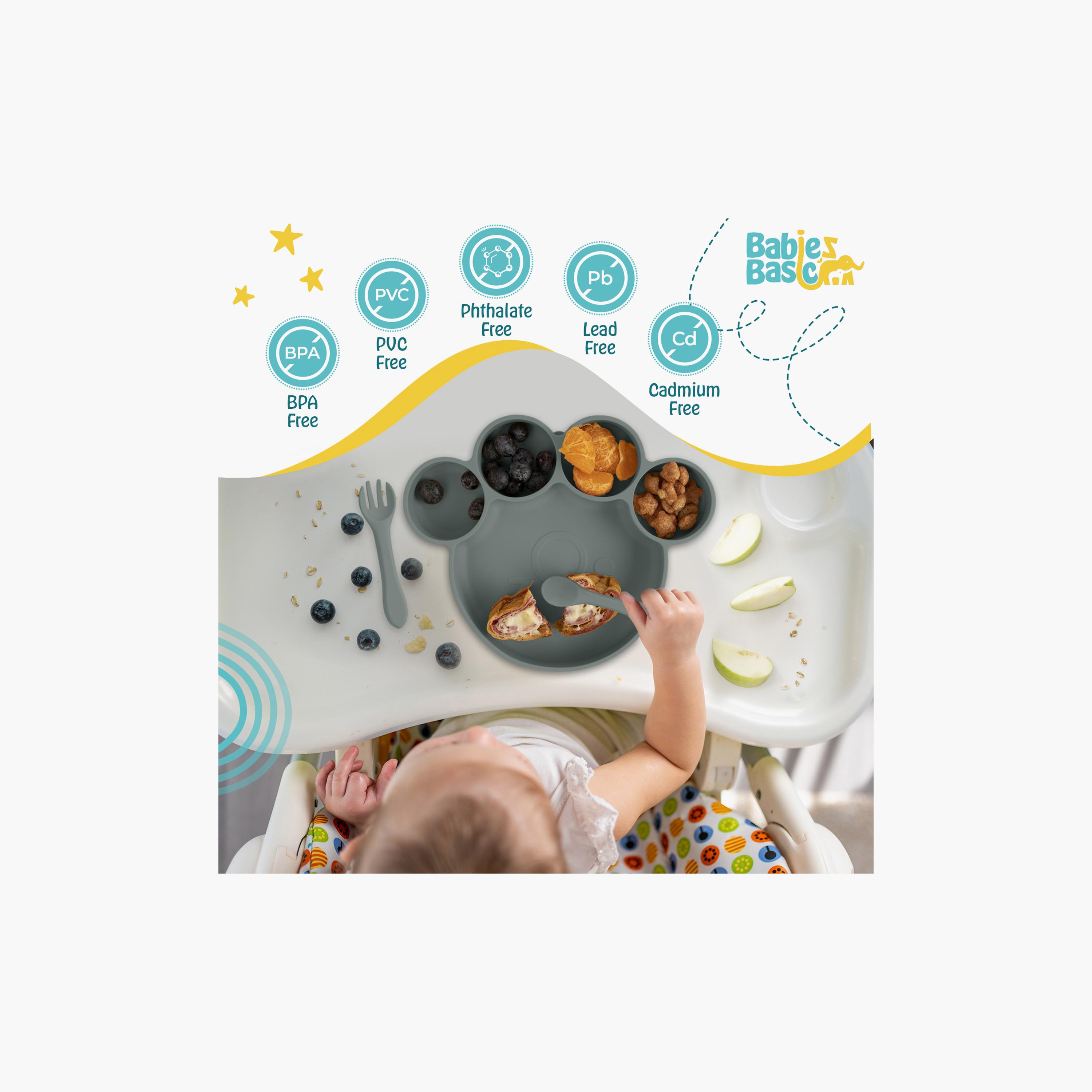 Babies Basic 3-Piece BPA Free Silicone Feeding Set - Paw-baby-feeding-mealtimeessentials-image-3