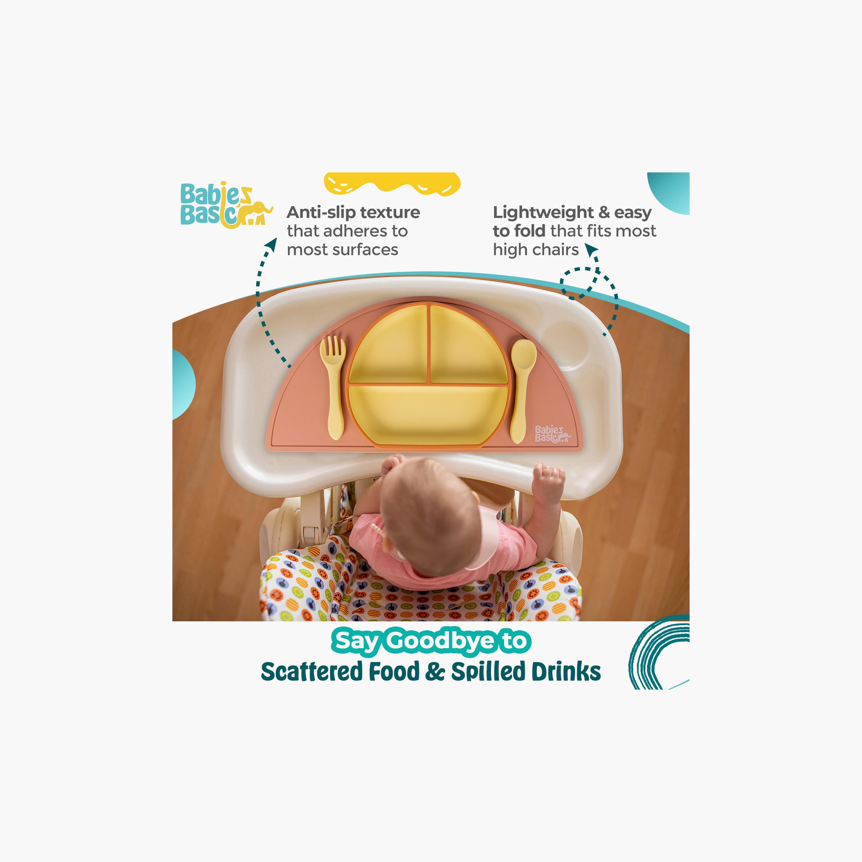 مفرش طعام من السيليكون الخالي من مادة BPA وغير القابل للانزلاق من بيبيز بيزيك-baby-feeding-mealtimeessentials-image-2