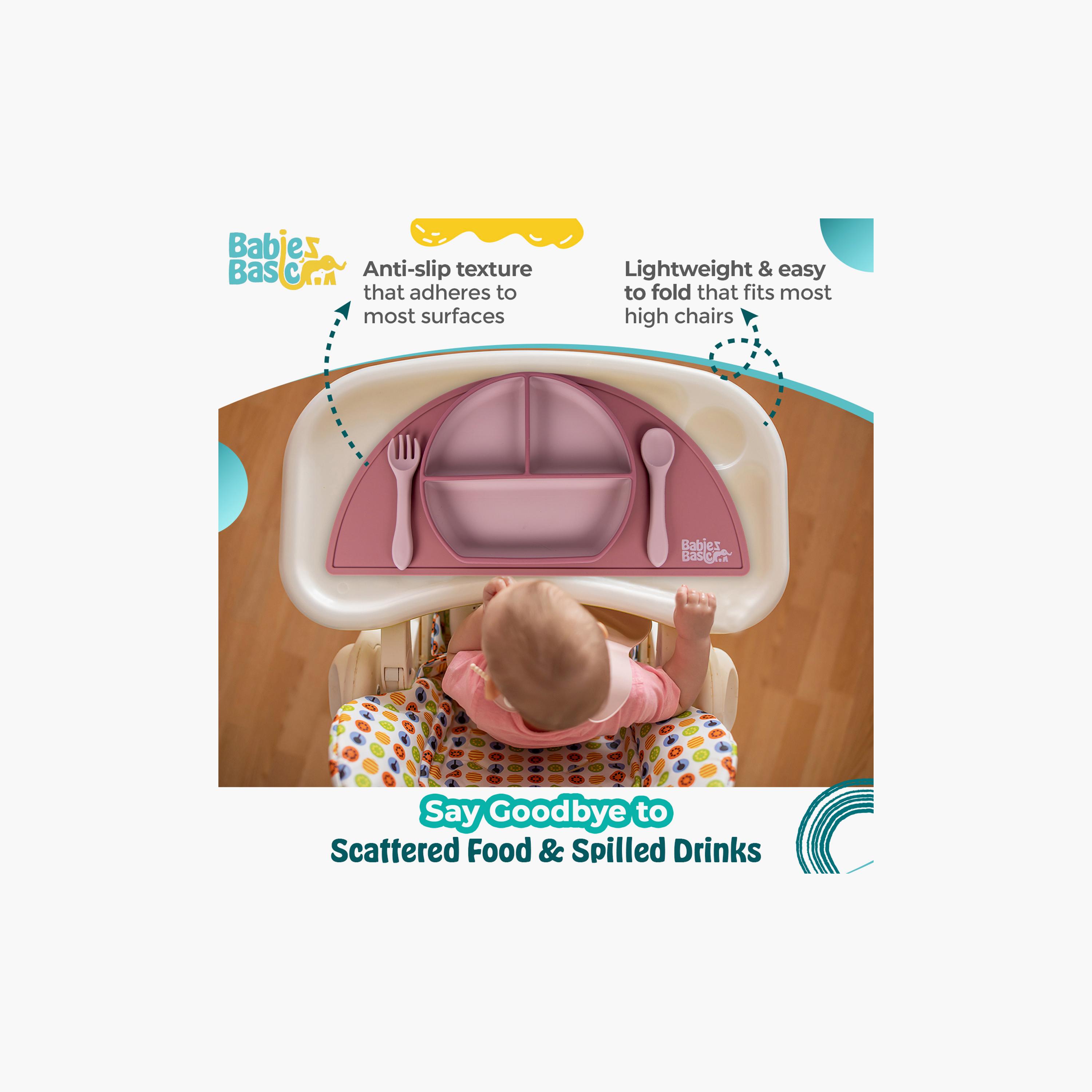 مفرش طعام من السيليكون الخالي من مادة BPA وغير القابل للانزلاق من بيبيز بيزيك-baby-feeding-mealtimeessentials-image-2