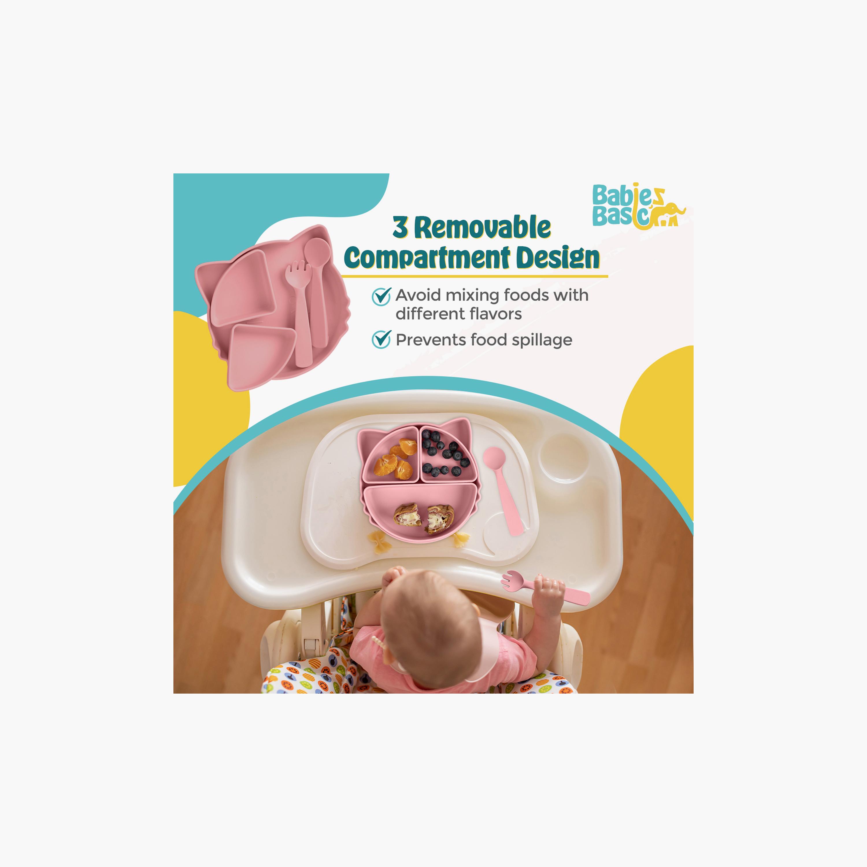 مجموعة تغذية قابلة للإزالة من السيليكون مكونة من 3 قطع من بيبيز بيزيك-baby-feeding-mealtimeessentials-image-2