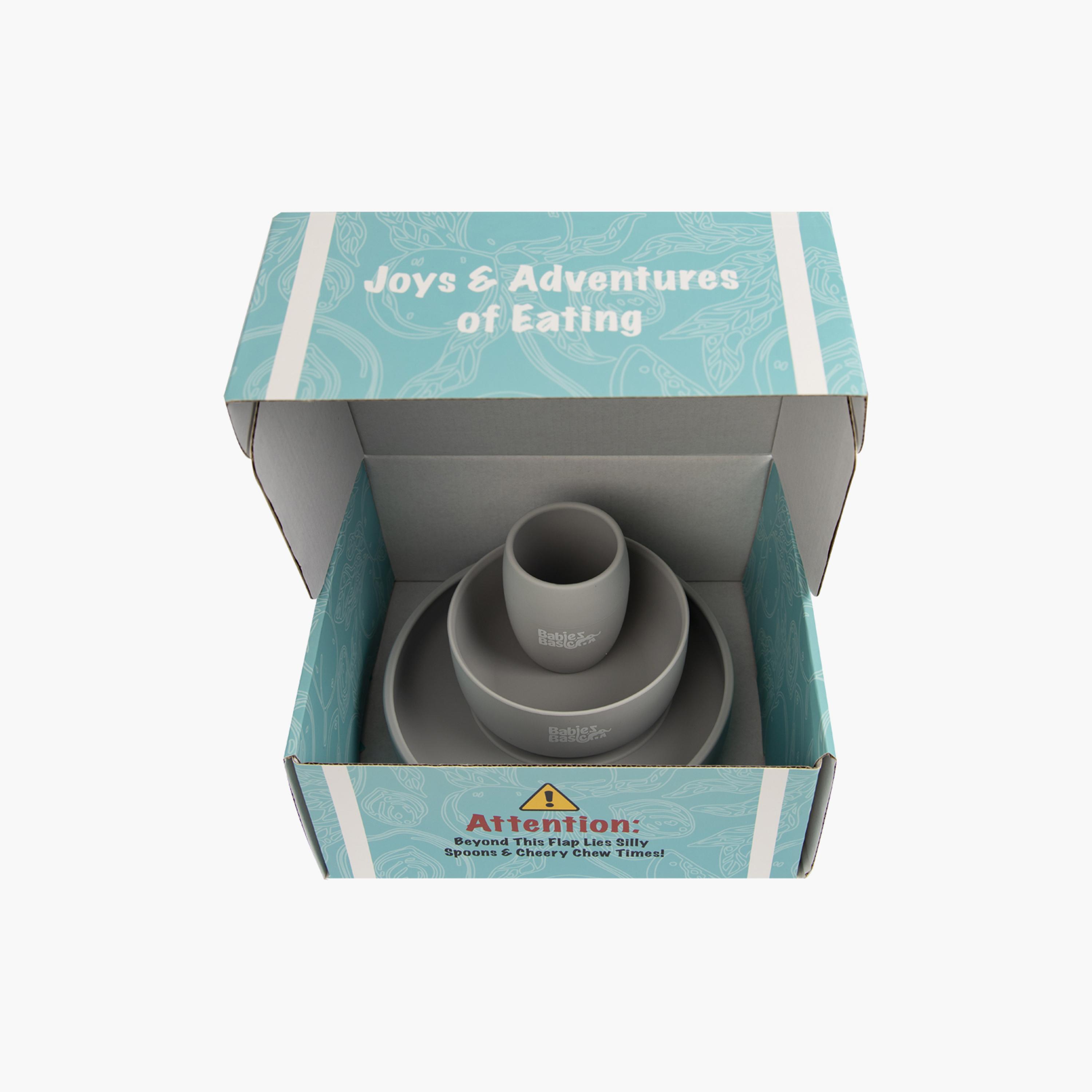 Babies Basic 3-Piece BPA Free Silicone Plate, Bowl with Cup Feeding Set-baby-feeding-mealtimeessentials-image-4