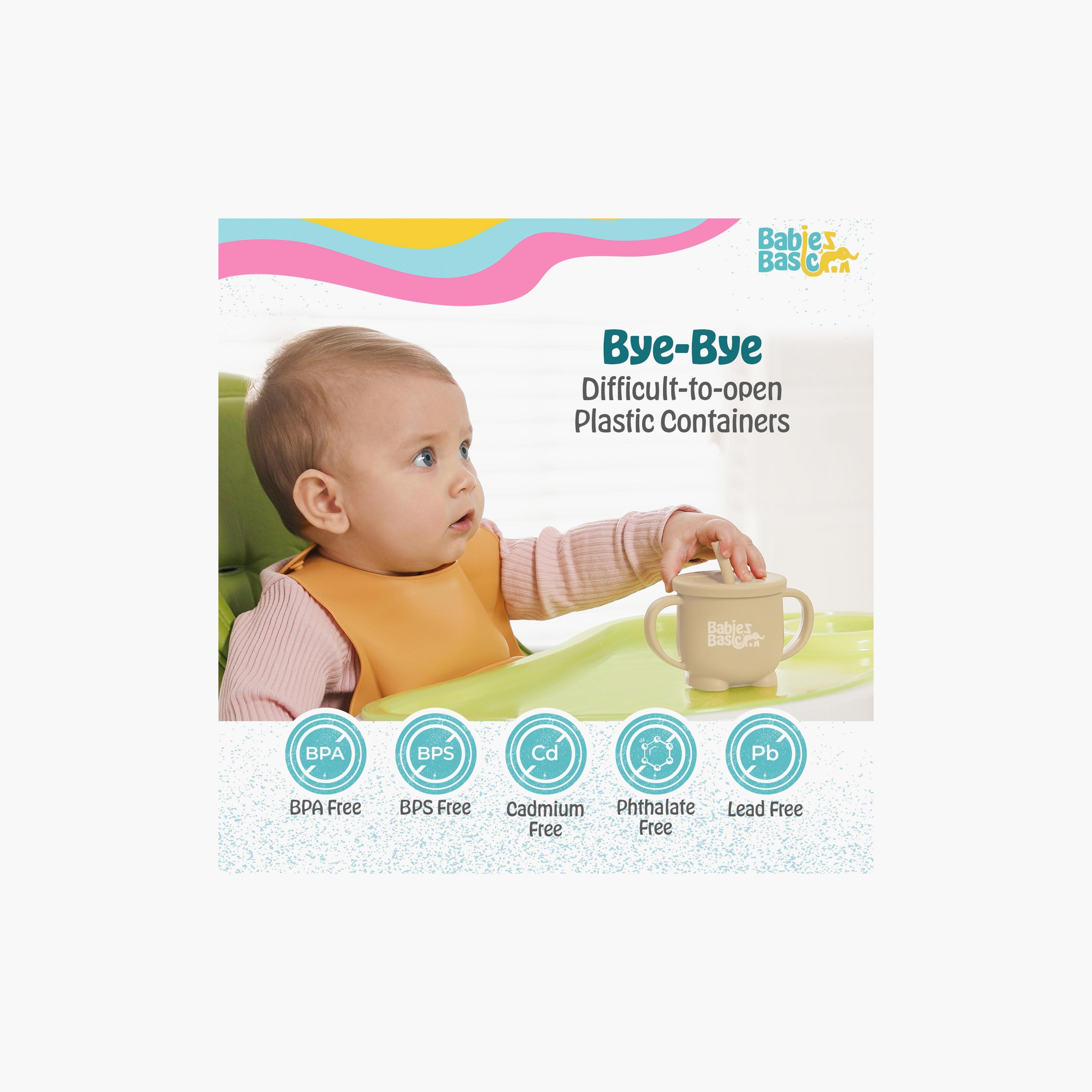 Babies Basic Multi Purpose 2 in 1 Silicone Cup with Straw & Snack Lid-baby-feeding-mealtimeessentials-image-4