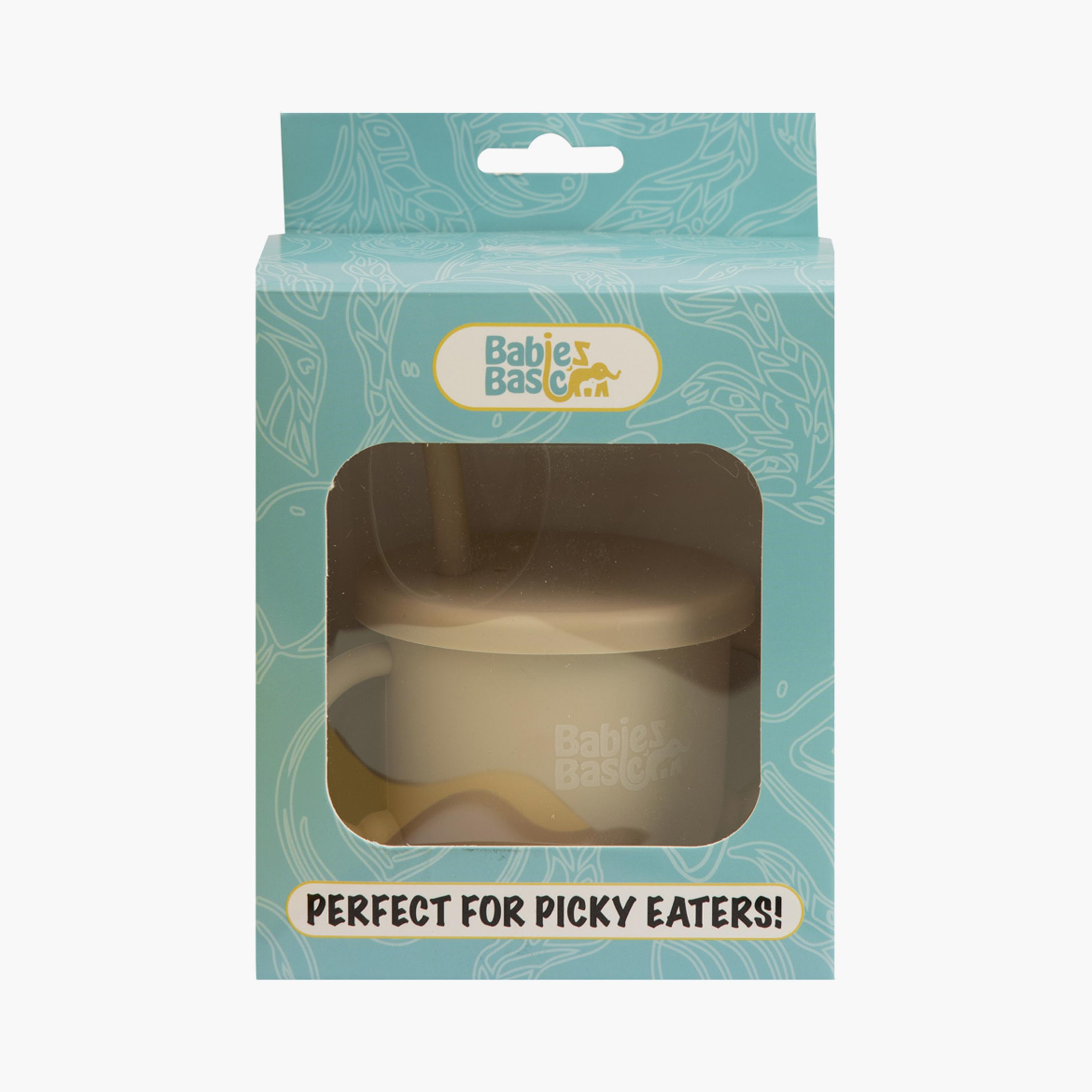 Babies Basic Multi Purpose 2 in 1 Silicone Cup with Straw & Snack Lid-baby-feeding-mealtimeessentials-image-5