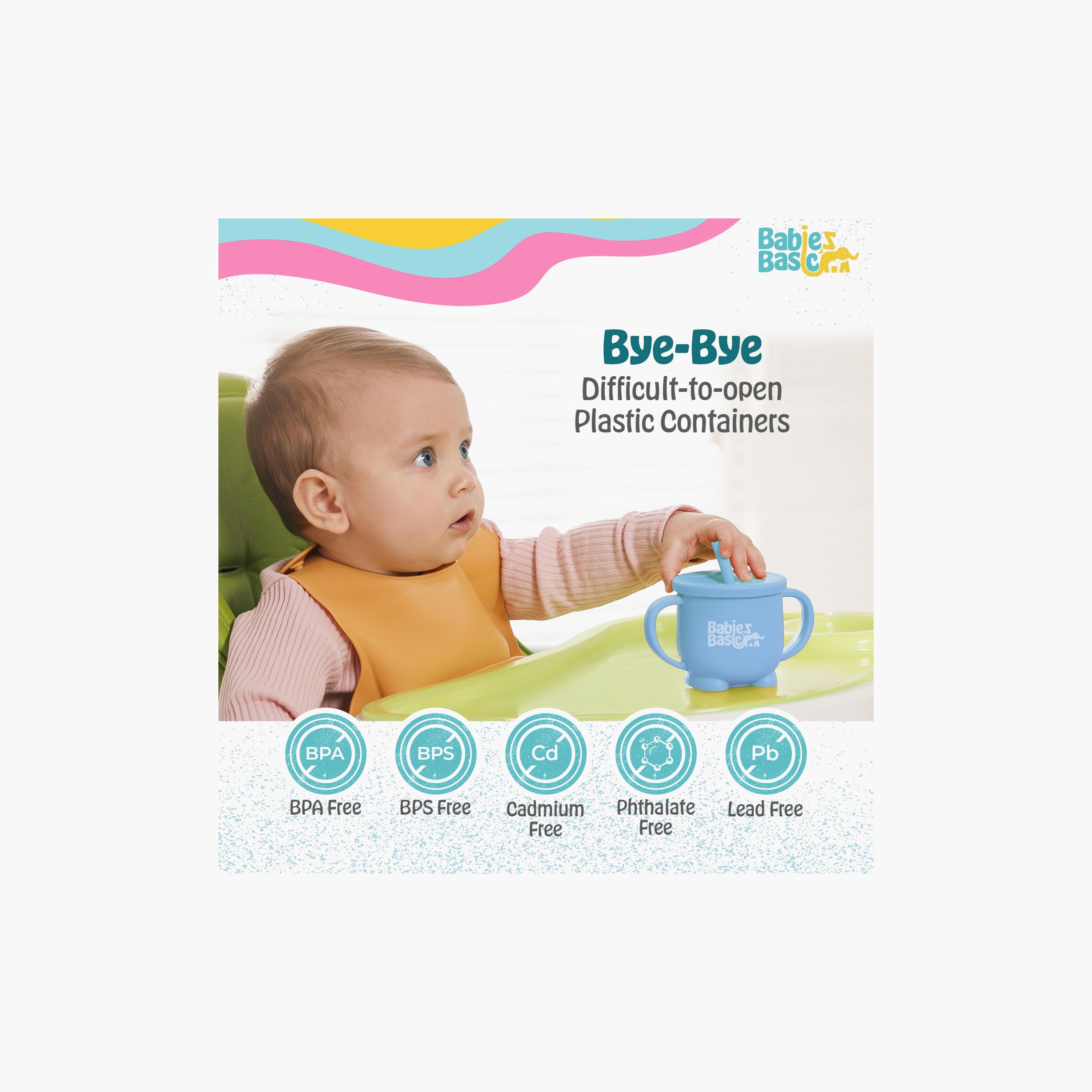 Babies Basic Multi Purpose 2 in 1 Silicone Cup with Straw & Snack Lid-baby-feeding-mealtimeessentials-image-4