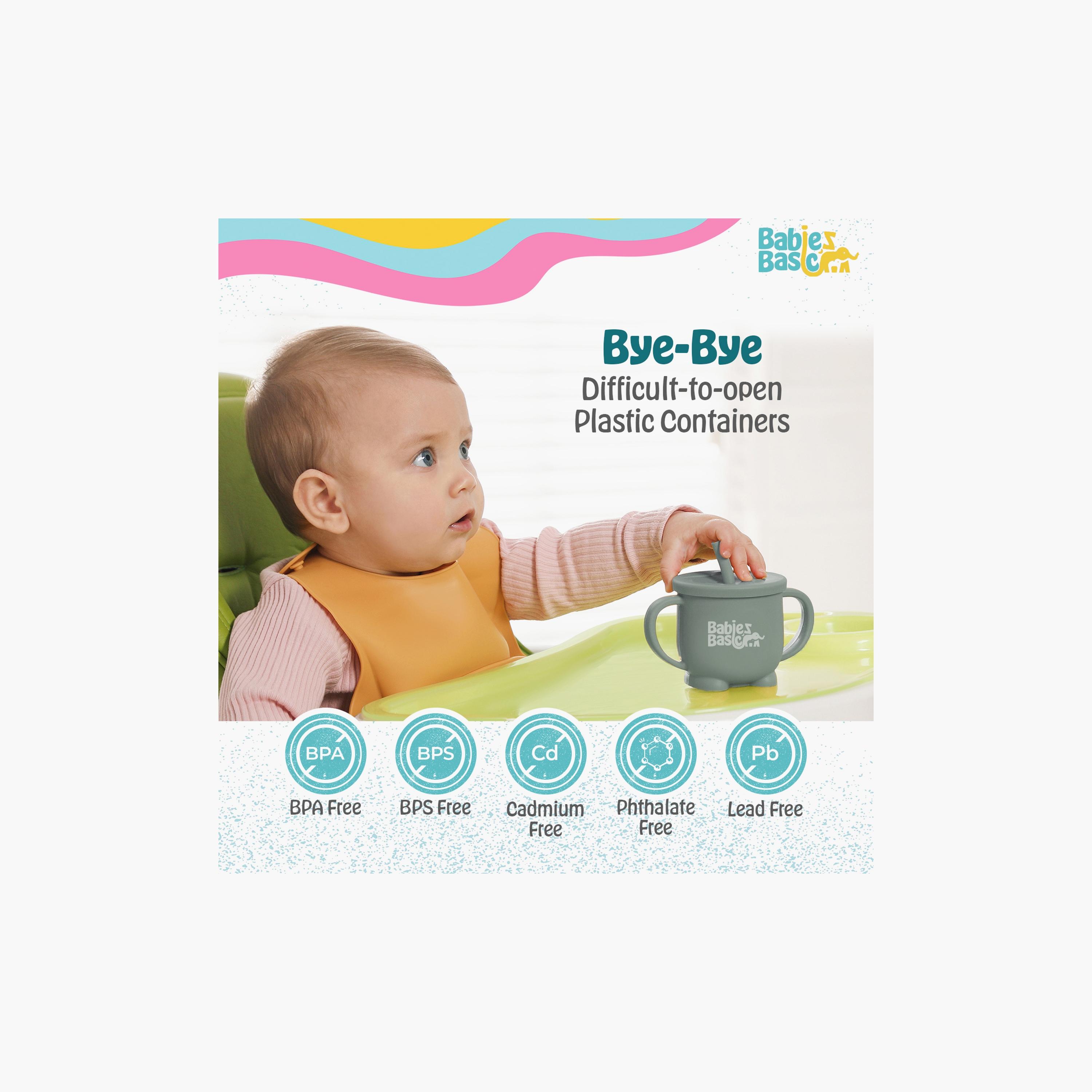 Babies Basic Multi Purpose 2 in 1 Silicone Cup with Straw & Snack Lid-baby-feeding-mealtimeessentials-image-4