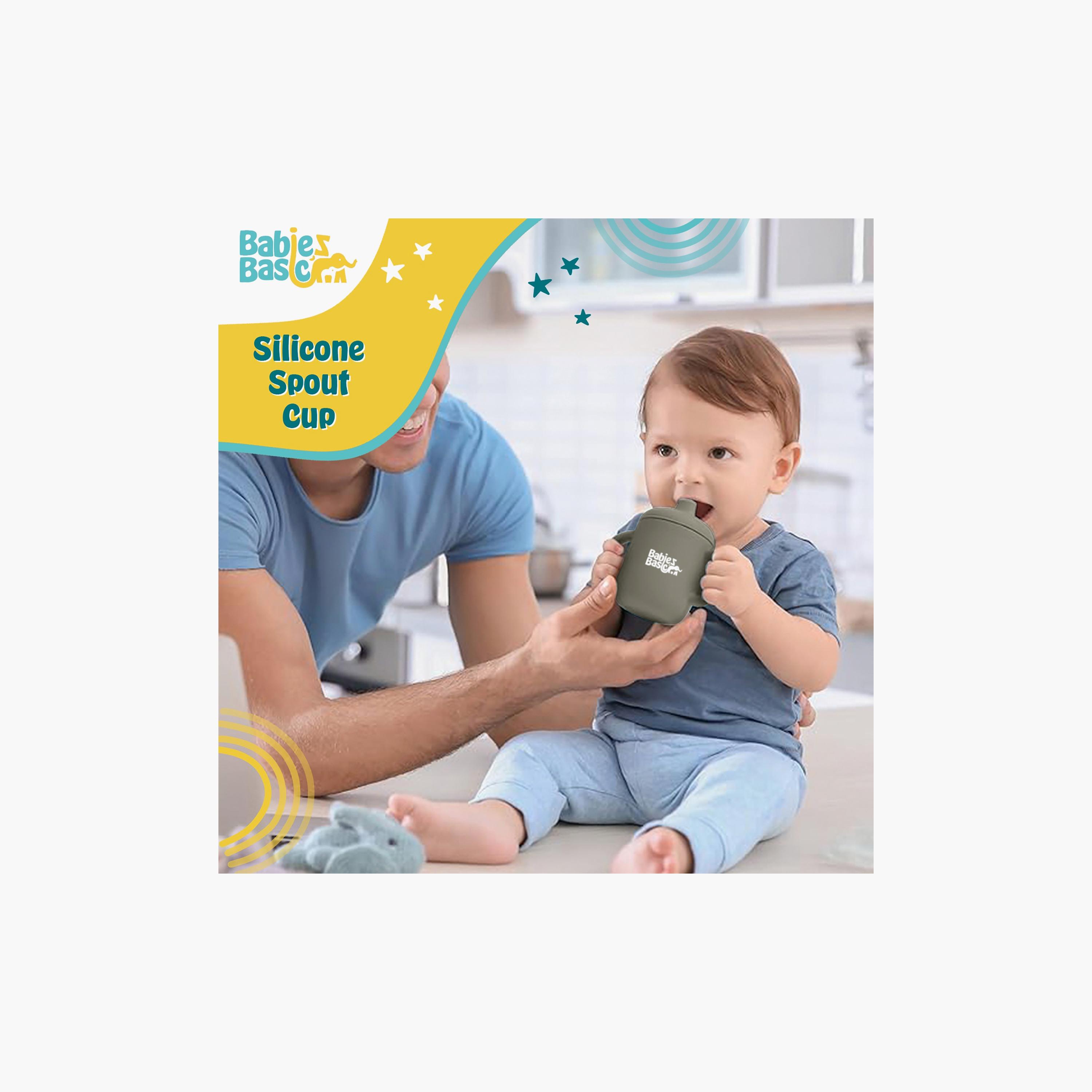 كوب تدريب سيليكون للمرحلة 1 مع مقابض من بيبيز بيزيك-baby-feeding-mealtimeessentials-image-2