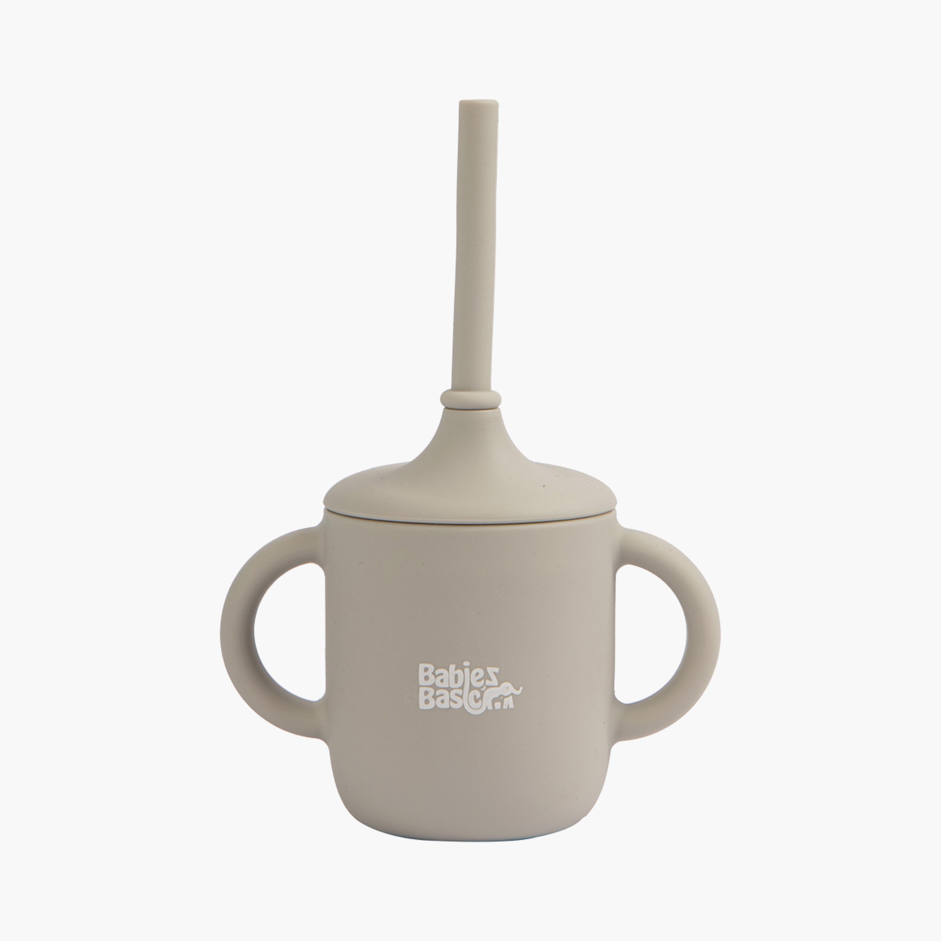 كوب تدريب سيليكون للمرحلة 2 مع مقابض من بيبيز بيزيك-baby-feeding-mealtimeessentials-image-1